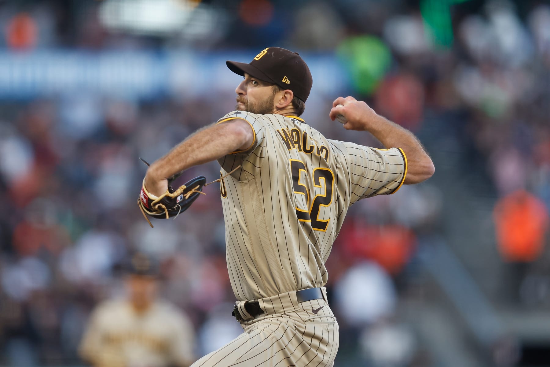 SAN FRANCISCO, CALIFORNIA - JUNE 19: Michael Wacha #52 of the San Diego Padres pitches against the San Francisco Giants at Oracle Park on June 19, 2023 in San Francisco, California. (Photo by Lachlan Cunningham/Getty Images)