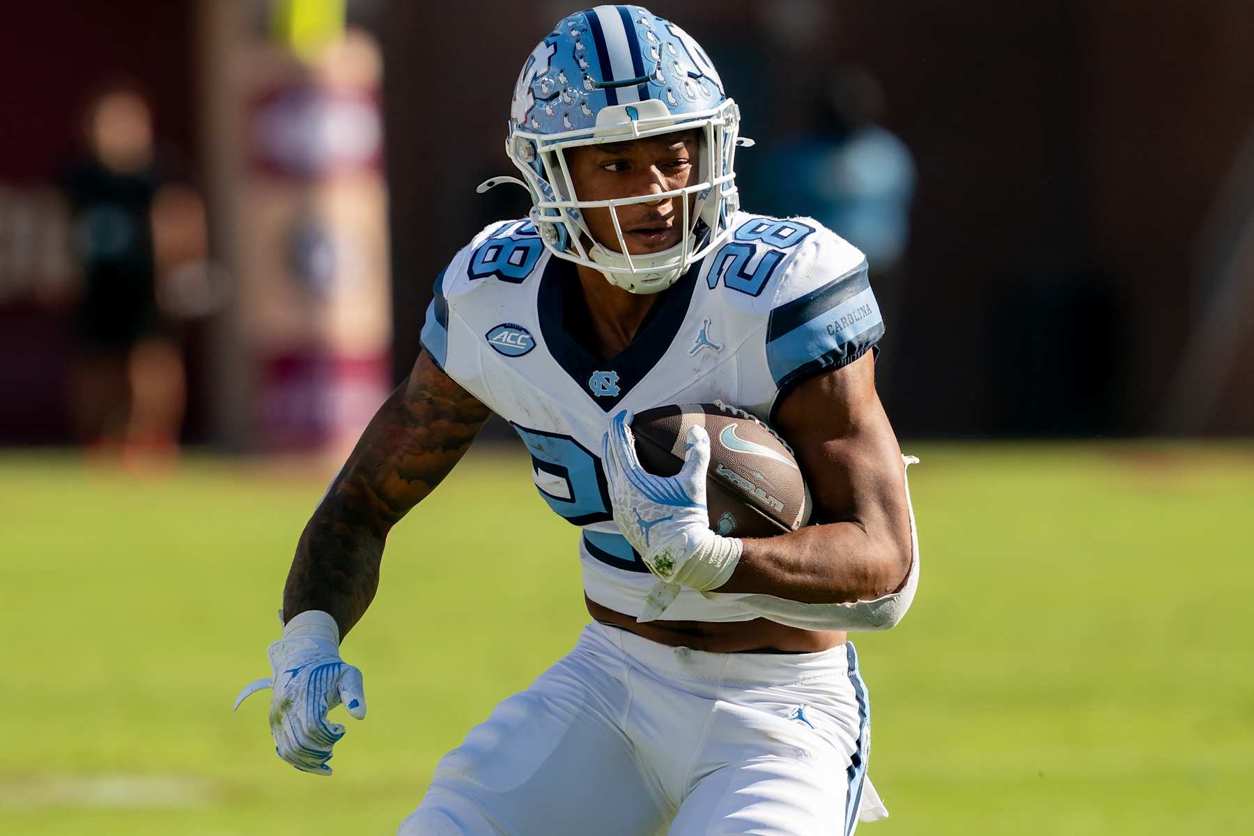 North Carolina running back Omarion Hampton
