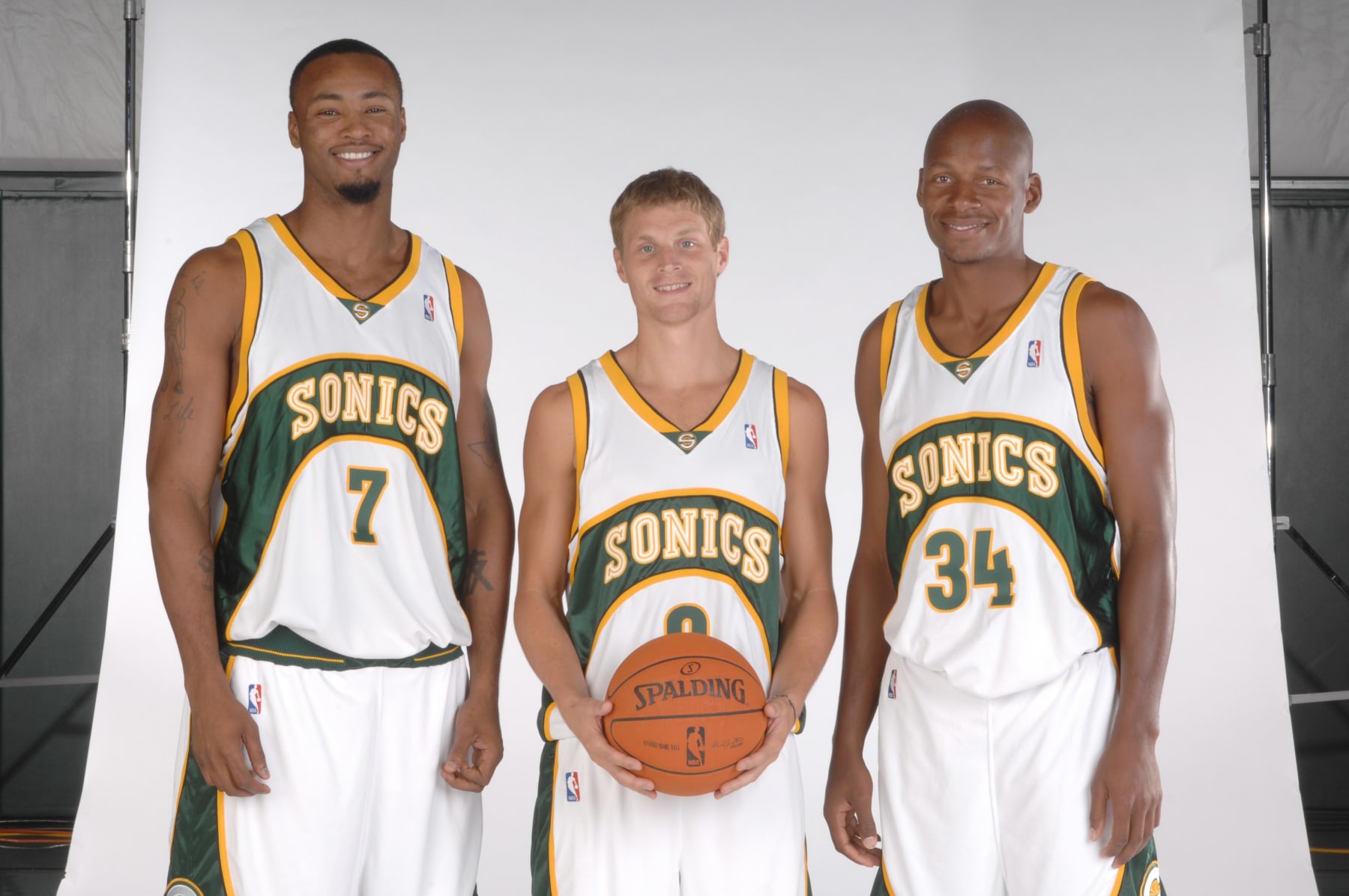 Rashard Lewis, Luke Ridnour and Ray Allen
