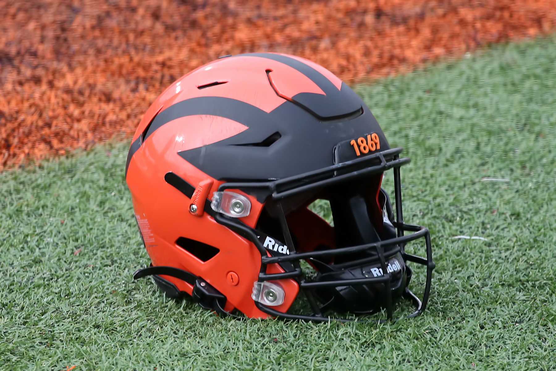 MOBILE, AL - FEBRUARY 01: A general view of Princeton helmet during the Reese's Senior Bowl American team practice session on February 1, 2023 at Hancock Whitney Stadium in Mobile, Alabama.  (Photo by Michael Wade/Icon Sportswire via Getty Images)