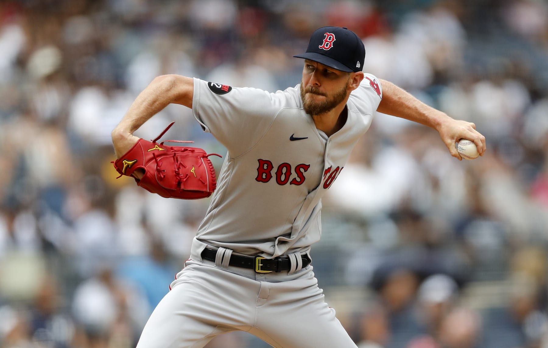 NEW YORK, NEW YORK - JULY 17: (NEW YIRK DAILIES OUT)  Chris Sale #41 of the Boston Red Sox in action against the New York Yankees at Yankee Stadium on July 17, 2022 in New York City. (Photo by Jim McIsaac/Getty Images)
