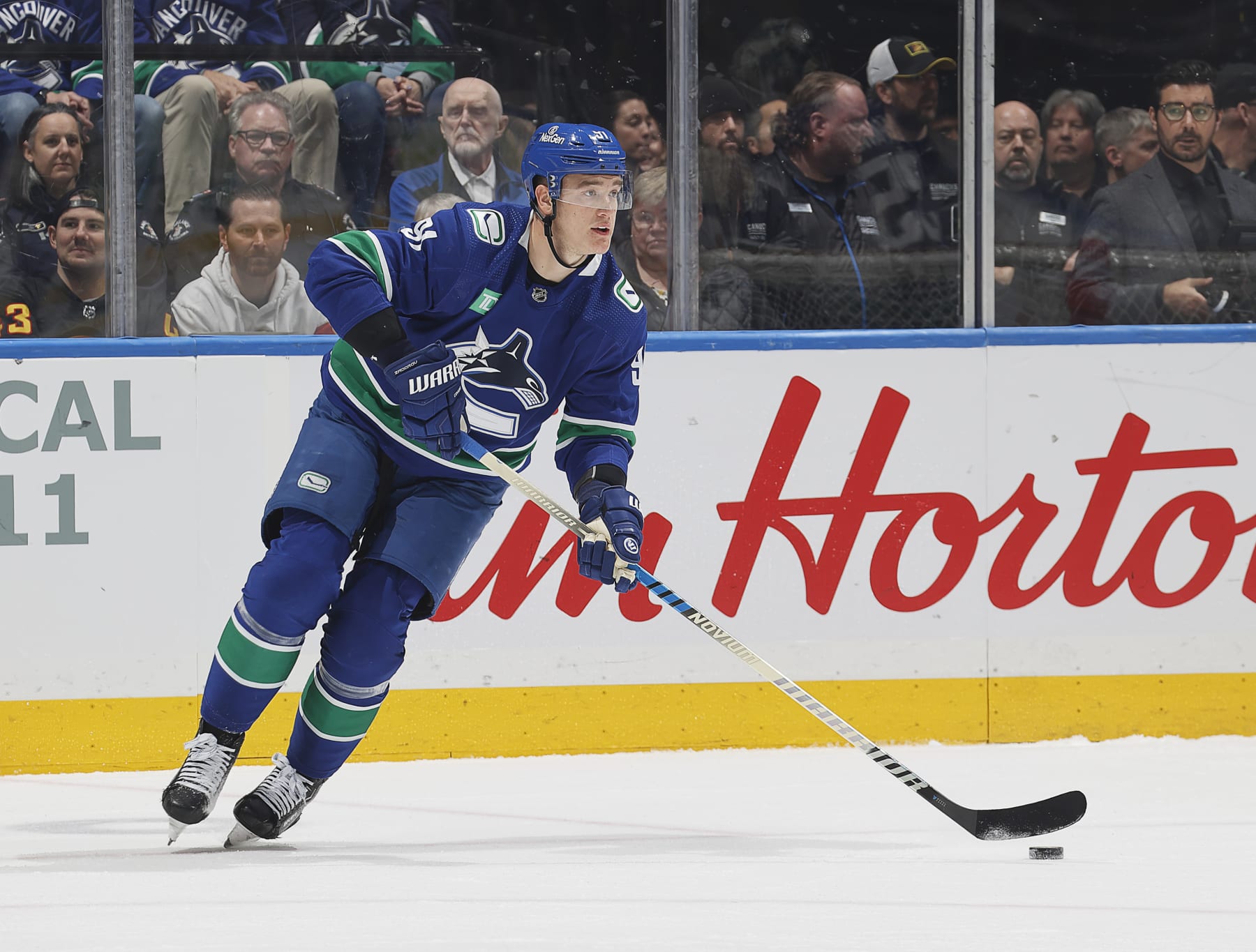 VANCOUVER, CANADA - MARCH 9: Nikita Zadorov #91 of the Vancouver Canucks skates up ice during their NHL game against the Winnipeg Jets at Rogers Arena on March 9, 2024 in Vancouver, British Columbia, Canada. (Photo by Jeff Vinnick/NHLI via Getty Images) VANCOUVER, CANADA - MARCH 9: Nikita Zadorov #91 of the Vancouver Canucks skates up ice during their NHL game against the Winnipeg Jets at Rogers Arena on March 9, 2024 in Vancouver, British Columbia, Canada. (Photo by Jeff Vinnick/NHLI via Getty Images)