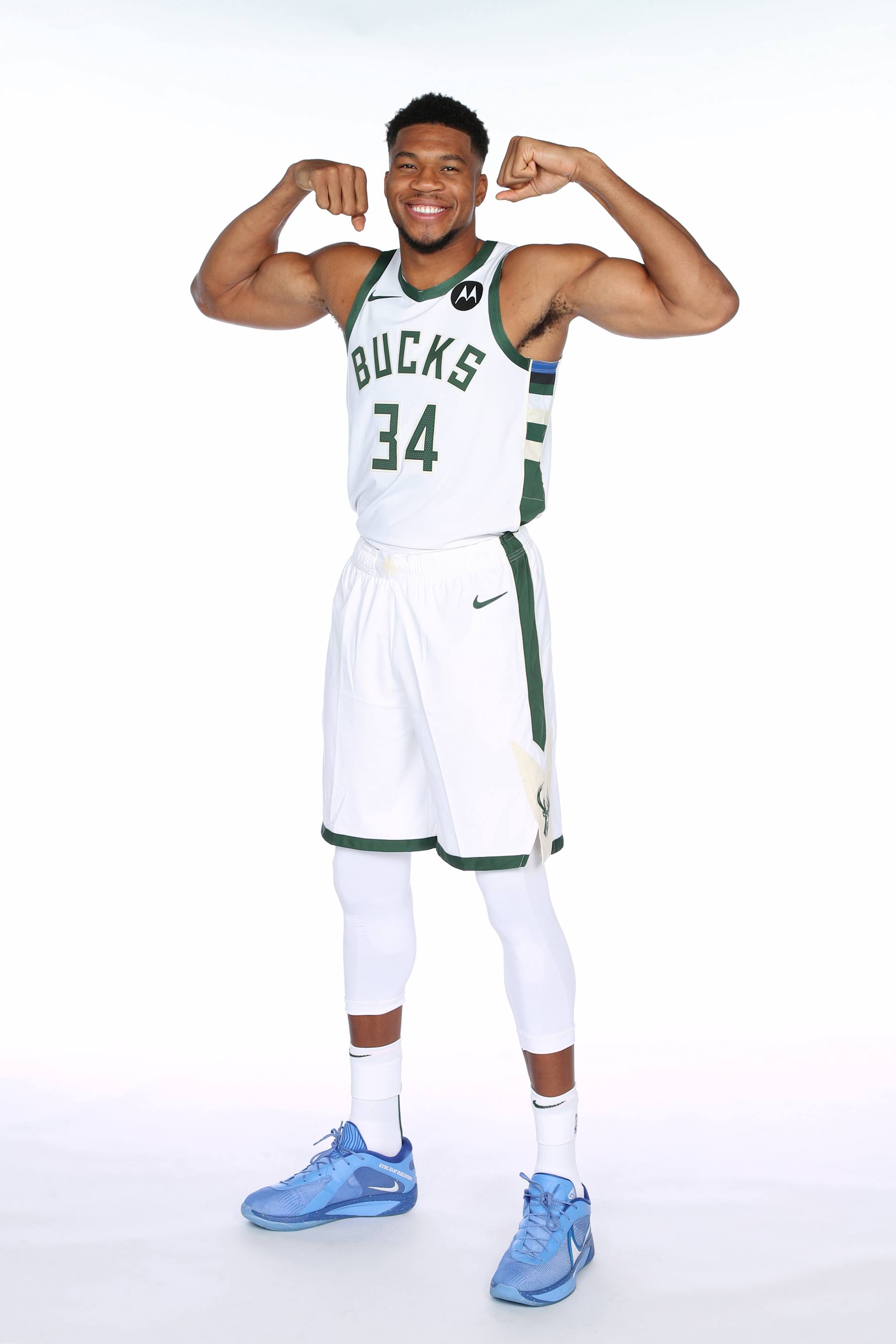 MILWAUKEE, WI - SEPTEMBER 30: Giannis Antetokounmpo #34 of the Milwaukee Bucks poses for a portrait during NBA Media Day on September 30, 2024 at the Fiserv Forum in Milwaukee, Wisconsin. NOTE TO USER: User expressly acknowledges and agrees that, by downloading and or using this Photograph, user is consenting to the terms and conditions of the Getty Images License Agreement. Mandatory Copyright Notice: Copyright 2024 NBAE (Photo by Gary Dineen/NBAE via Getty Images)