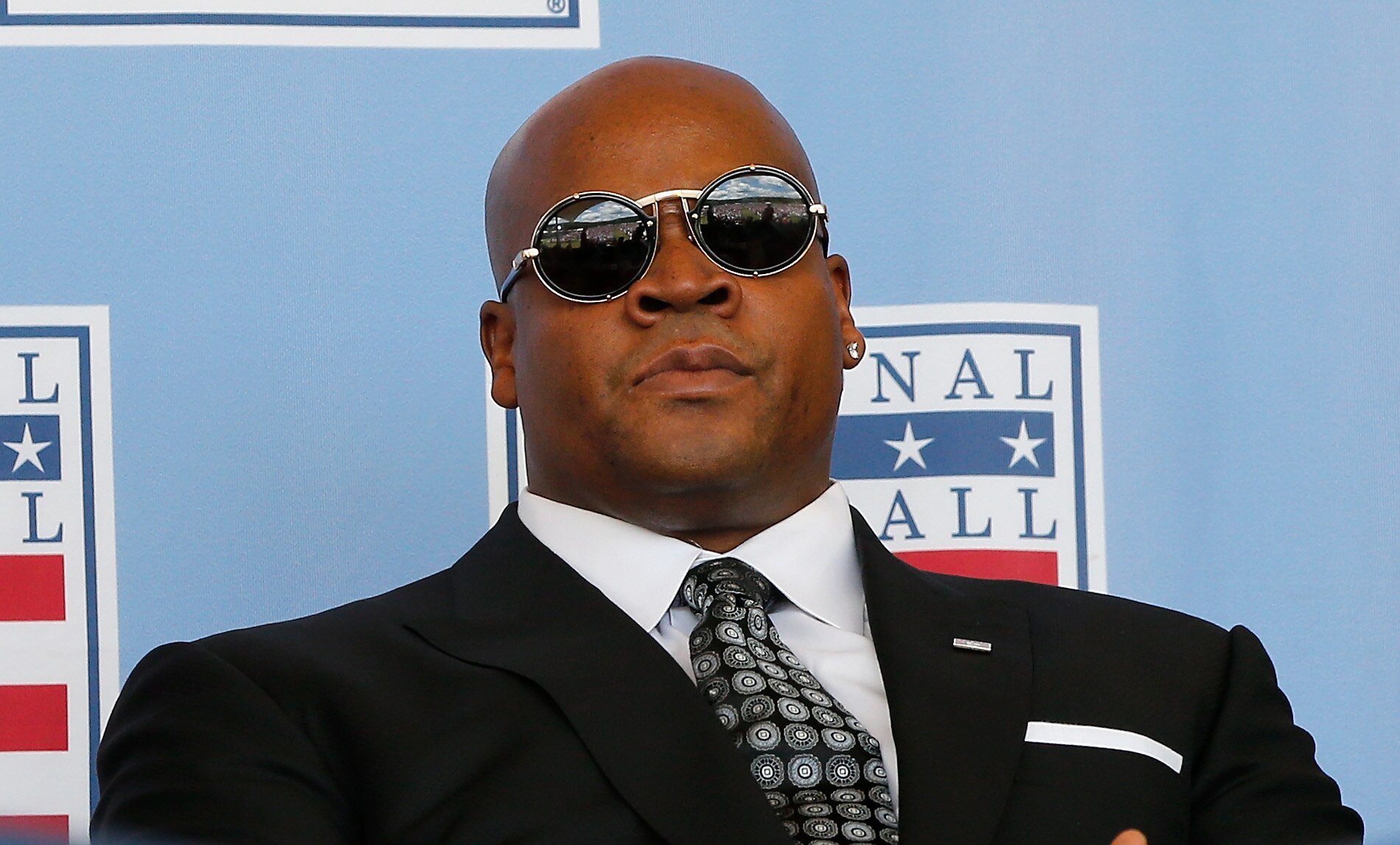 COOPERSTOWN, NY - JULY 29:  Hall of Famer Frank Thomas at Clark Sports Center during the Baseball Hall of Fame induction ceremony on July 29, 2018 in Cooperstown, New York.  (Photo by Jim McIsaac/Getty Images)