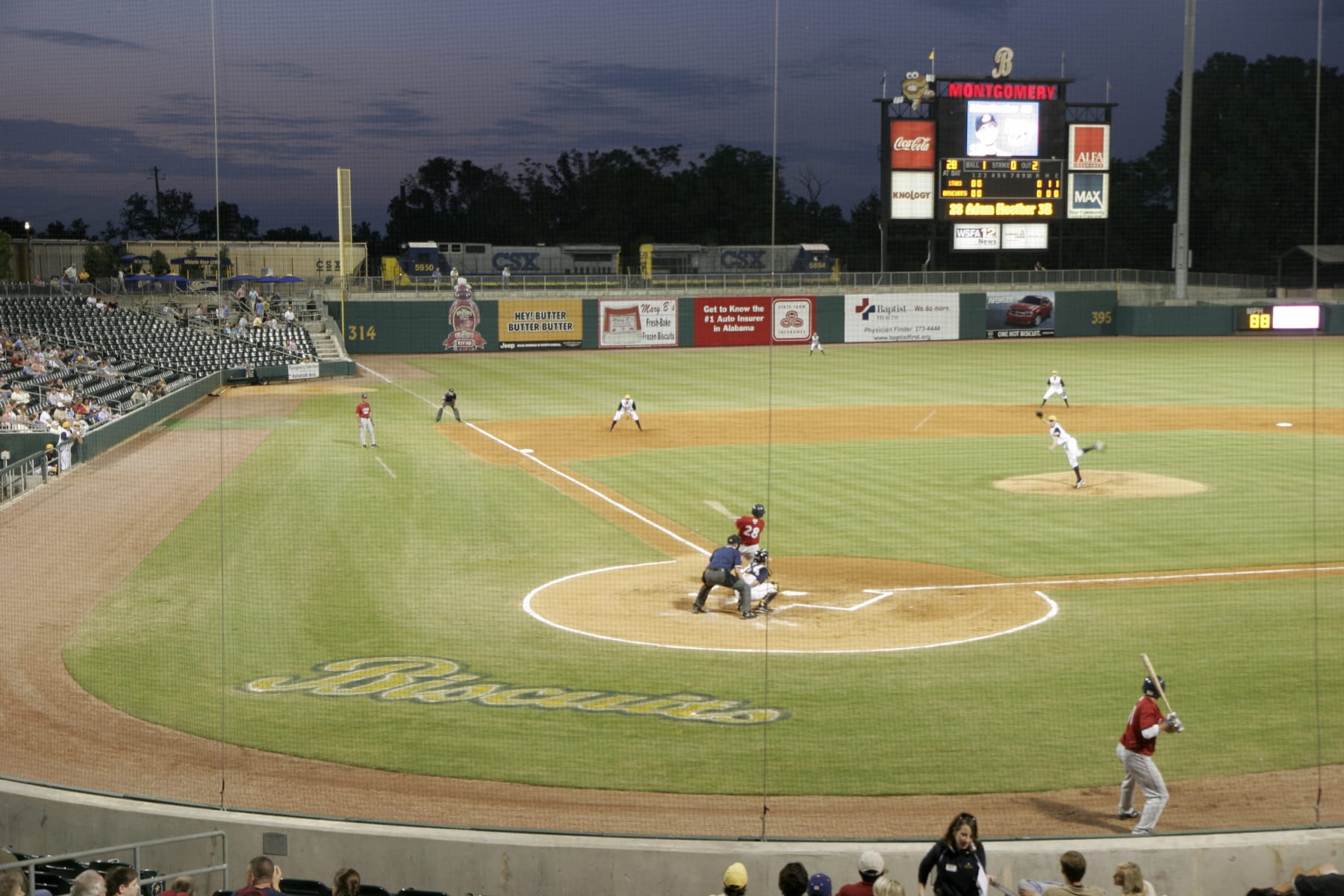 AA Minor League game at night in the Riverwalk Stadium. (Photo by: Jeffrey Greenberg/Universal Images Group via Getty Images)