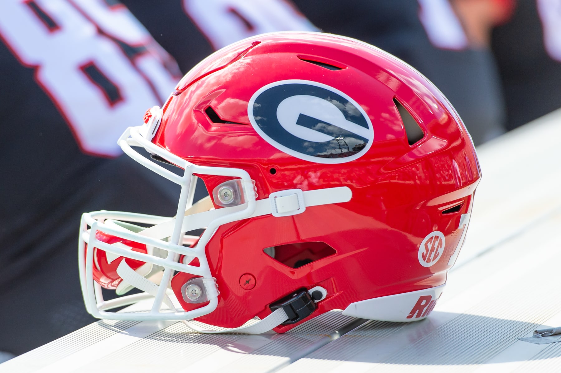 ATHENS, GA - APRIL 15: A University of Georgia helmet during the G-Day Red and Black Spring Game on April 15, 2023, at Sanford Stadium in Athens, GA. (Photo by John Adams/Icon Sportswire via Getty Images)