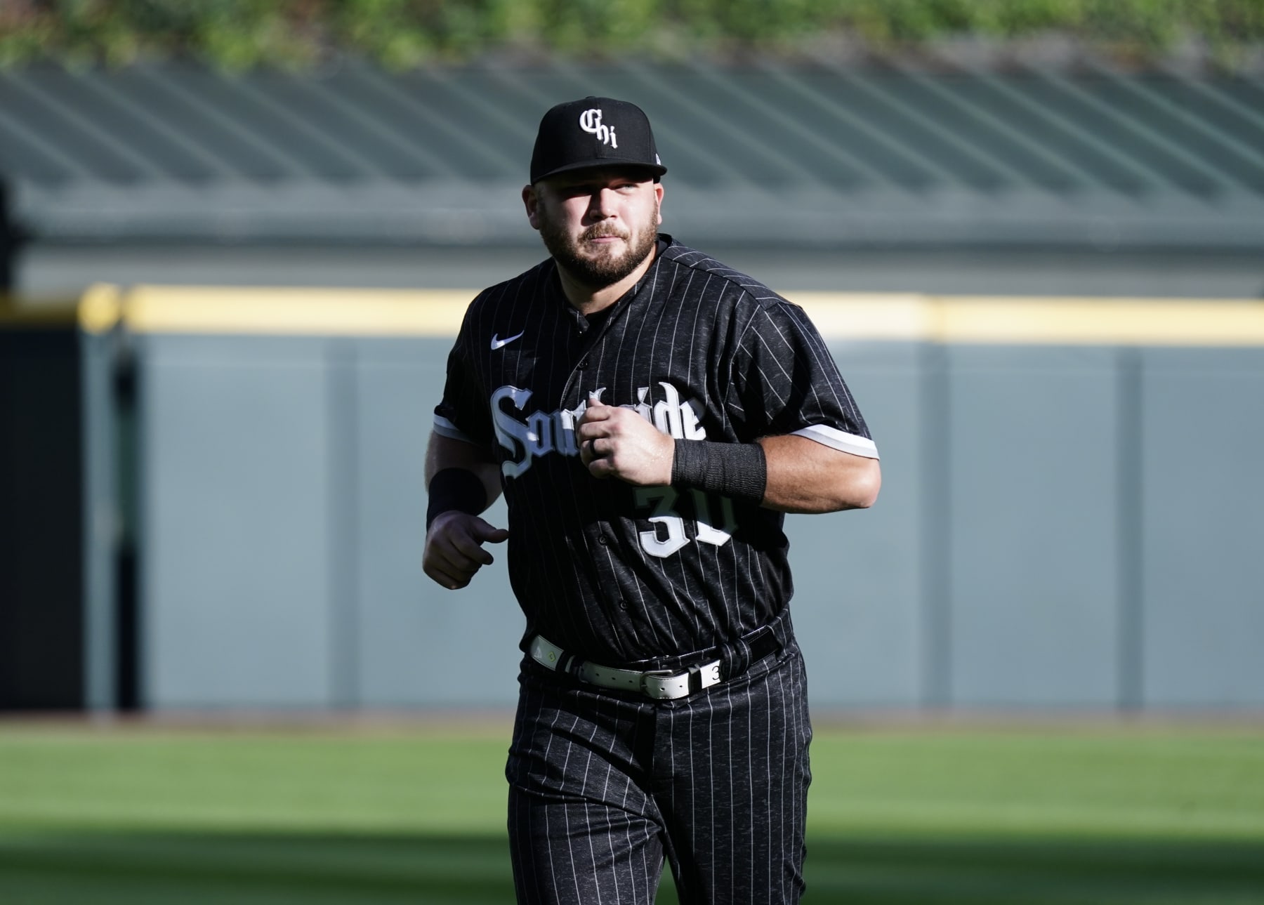CHICAGO, ILLINOIS - JULY 29: Jake Burger #30 of the Chicago White Sox warms up prior to a game against the Cleveland Guardians at Guaranteed Rate Field on July 29, 2023 in Chicago, Illinois. (Photo by Nuccio DiNuzzo/Getty Images)