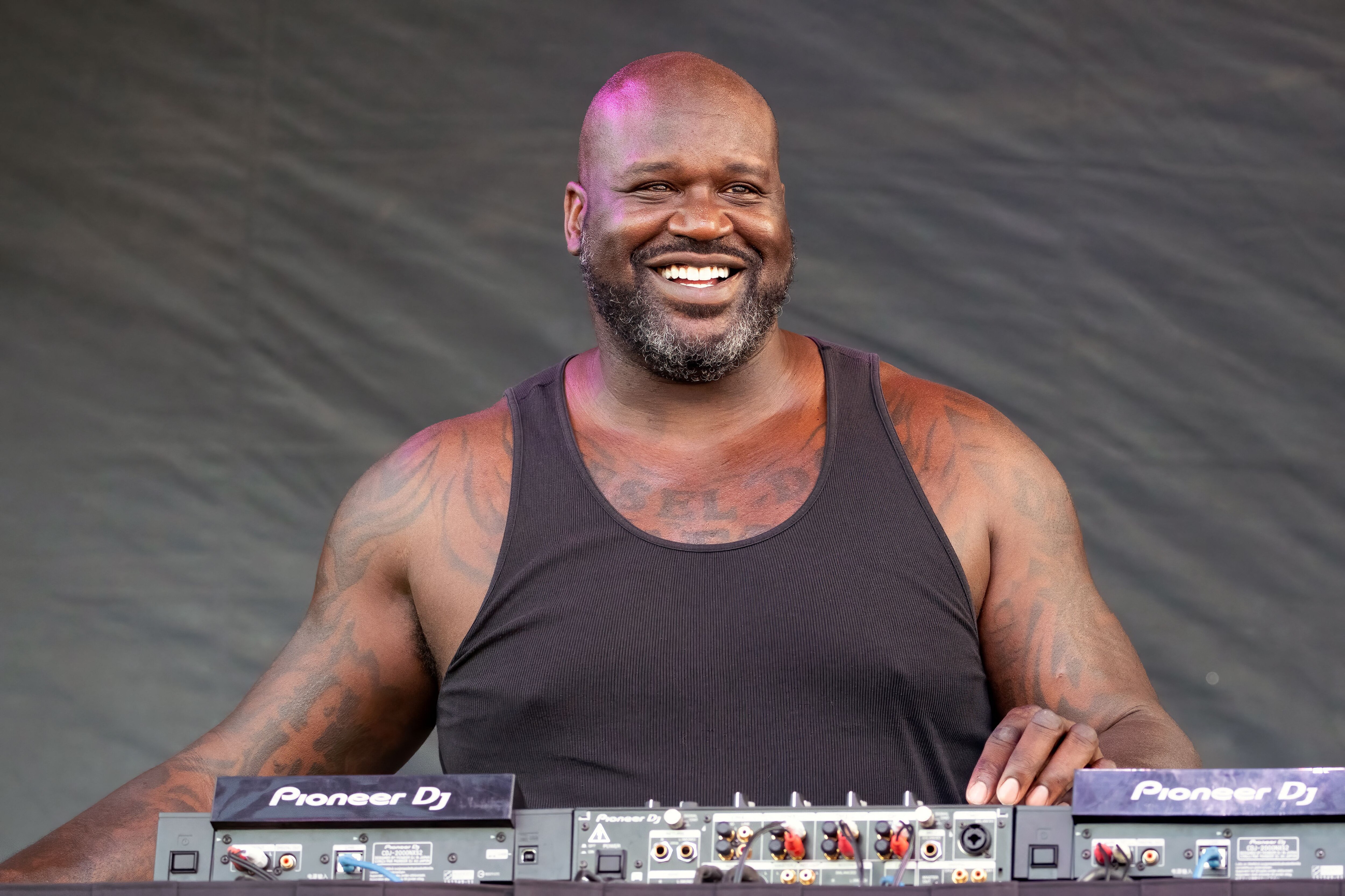 Former basketball player Shaquille O'Neal, aka DJ Diesel, performs following the Formula One Grand Prix race at Circuit of the Americas in Austin, Texas on October 24, 2021. (Photo by SUZANNE CORDEIRO / AFP) (Photo by SUZANNE CORDEIRO/AFP via Getty Images)