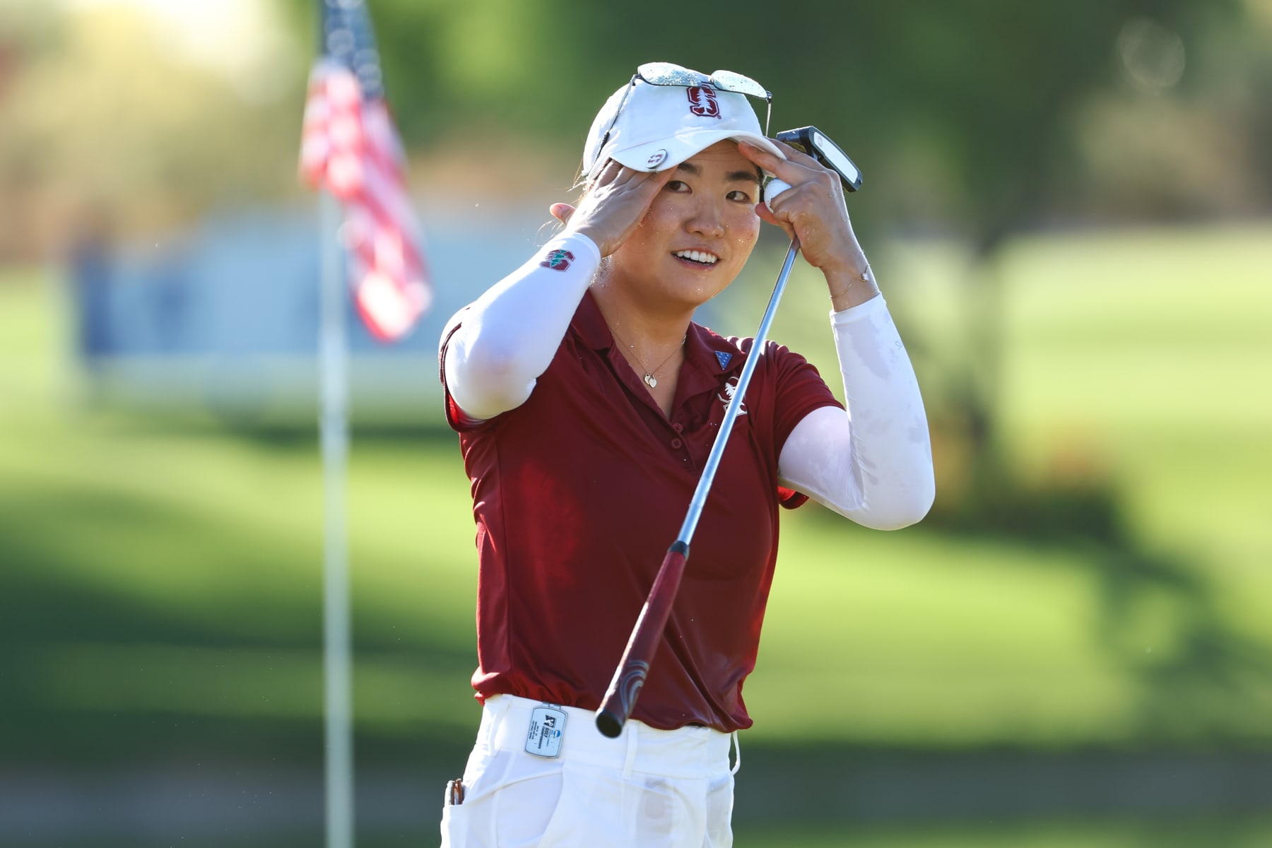 SCOTTSDALE, AZ - MAY 22: Rose Zhang of the USC Trojans celebrates with her team after winning the individual medalist after the final round of the Division I Women's Individual Stroke Play Golf Championship at Grayhawk Golf Club on May 22, 2023 in Scottsdale, Arizona. (Photo by Justin Tafoya/NCAA Photos via Getty Images)
