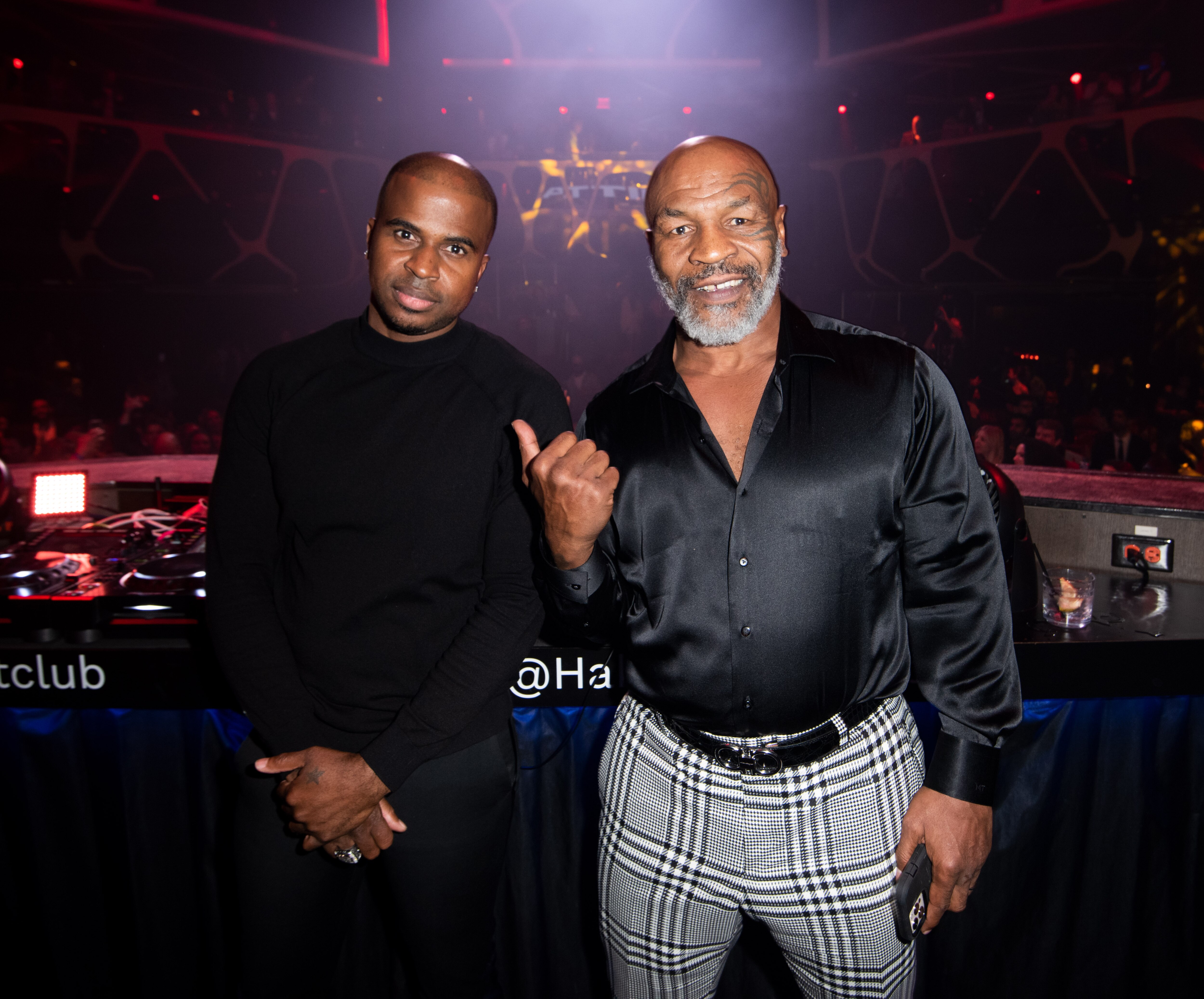 LAS VEGAS, NEVADA - APRIL 03: DJ M DOT Dand Mike Tyson attend the OneOf GRAMMY After Party at Hakkasan Las Vegas Restaurant and Nightclub on April 03, 2022 in Las Vegas, Nevada. (Photo by Vivien Killilea/Getty Images for OneOf)