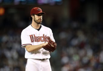 PHOENIX - JUNE 22:  Starting pitcher Dan Haren #15 of the Arizona Diamondbacks pitches against the New York Yankees during the Major League Baseball game at Chase Field on June 22, 2010 in Phoenix, Arizona. The Yankees defeated the Diamondbacks 9-3.  (Pho