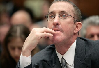 WASHINGTON - FEBRUARY 13:  Brian McNamee, former personal trainer, listens to testimony during a House Oversight and Government Reform Committee, February 13, 2008 in Washington DC. The committee is hearing testimony on the use the illegal use of steroids