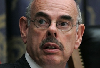 WASHINGTON - MARCH 17:  U.S. Rep Tom Davis (R-VA) (L), Chairman of the House Committee on Government Oversight, listens to U.S. Rep. Henry A. Waxman (D-CA) during a hearing investigating steroid use in baseball on Capitol Hill March 17, 2005 in Washington