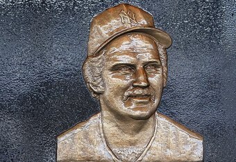NEW YORK - MAY 02:  The plaque of Thurman Munson is seen in Monument Park at Yankee Stadium prior to game between the New York Yankees and the Chicago White Sox on May 2, 2010 in the Bronx borough of New York City. The Yankees defeated the White Sox 12-3.