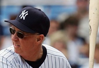 NEW YORK - JULY 07: Former New York Yankee Bobby Murcer bats on Old Timers Day before the Yankees play the Los Angeles Angels of Anaheim at Yankee Stadium on July 7, 2007 in the Bronx borough of New York City. (Photo by Jim McIsaac/Getty Images)