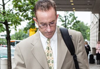 WASHINGTON - MAY 14: Brian McNamee, former major league baseball pitcher Roger Clemens' former strength coach, leaves after testifying in the perjury and obstruction trial of Clemens on May 14, 2012 in Washington, DC. McNamee says he injected the pitcherm