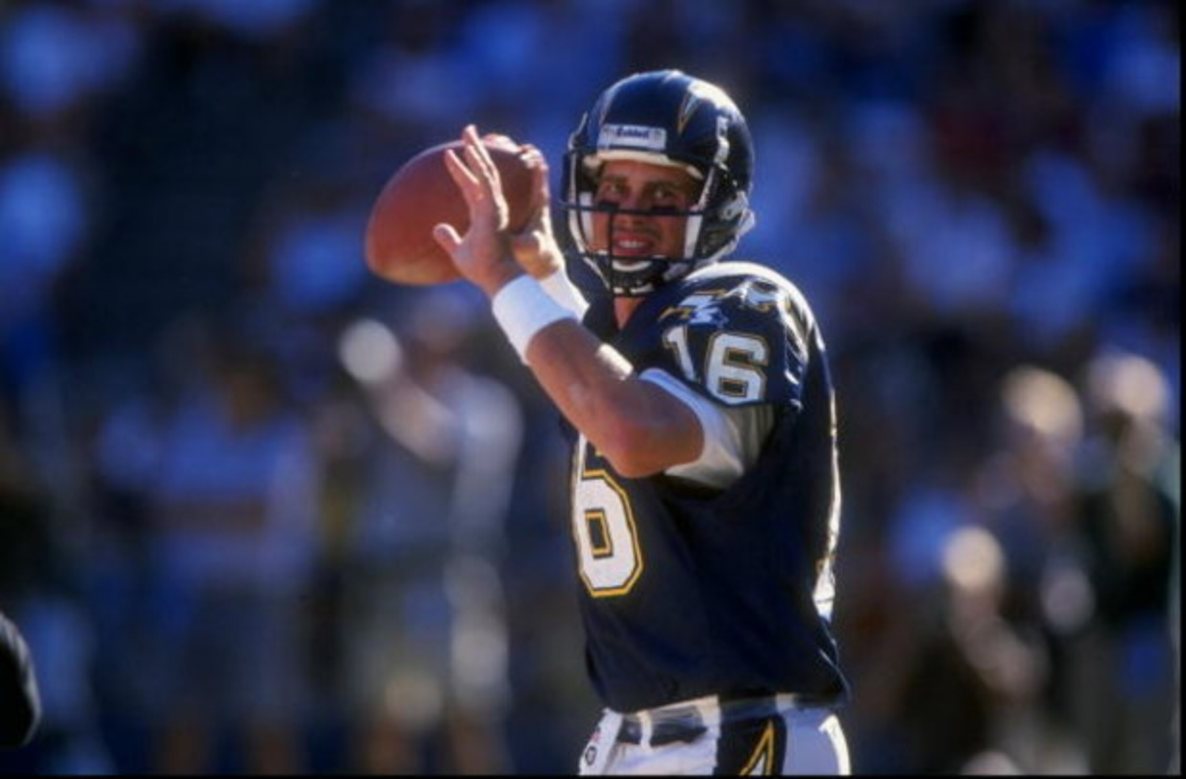 18 Oct 1998: Quarterback Ryan Leaf #16 of the San Diego Chargers looks to throw during a game against the Philadelphia Eagles at Qualcomm Stadium in San Diego, California. The Chargers defeated the Eagles 13-10Mandatory Credit: Todd Warshaw /Allsport 18 Oct 1998: Quarterback Ryan Leaf #16 of the San Diego Chargers looks to throw during a game against the Philadelphia Eagles at Qualcomm Stadium in San Diego, California. The Chargers defeated the Eagles 13-10Mandatory Credit: Todd Warshaw /Allsport
