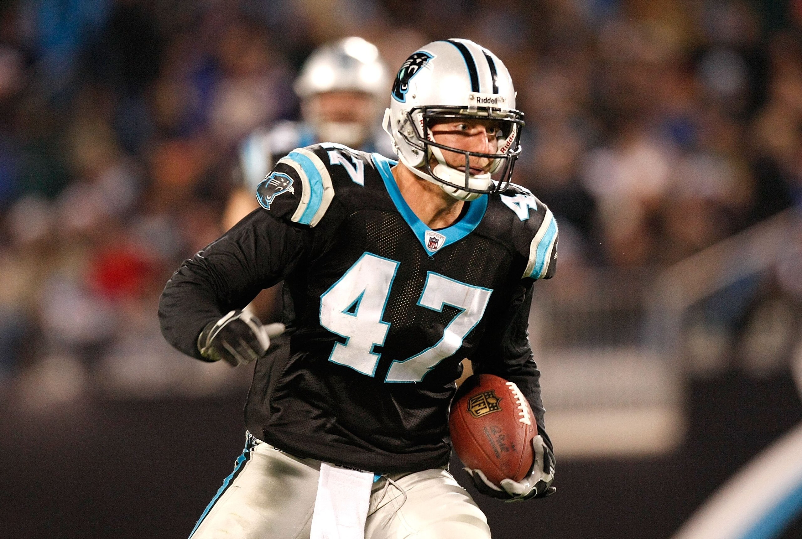 CHARLOTTE, NC - DECEMBER 20:  Jeff King #47 of the Carolina Panthers against the Minnesota Vikings at Bank of America Stadium on December 20, 2009 in Charlotte, North Carolina.  (Photo by Kevin C. Cox/Getty Images)