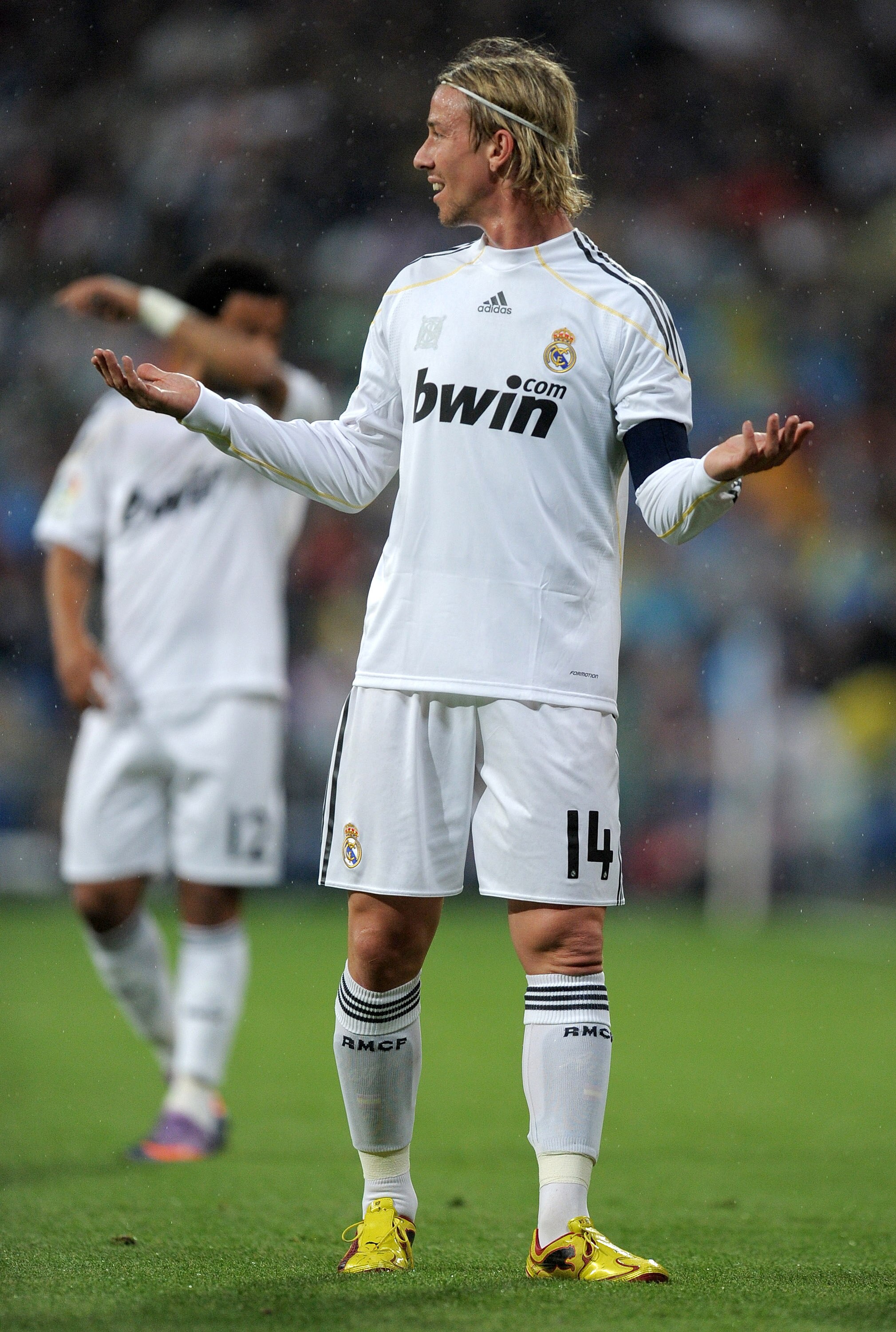 MADRID, SPAIN - MAY 08:  Jose Maria Gutierrez of Real Madrid reacts during the La Liga match between Real Madrid and Athletic Bilbao at the Estadio Santiago Bernabeu on May 8, 2010 in Madrid, Spain. Real Madrid won the match 5-1.  (Photo by Jasper Juinen/
