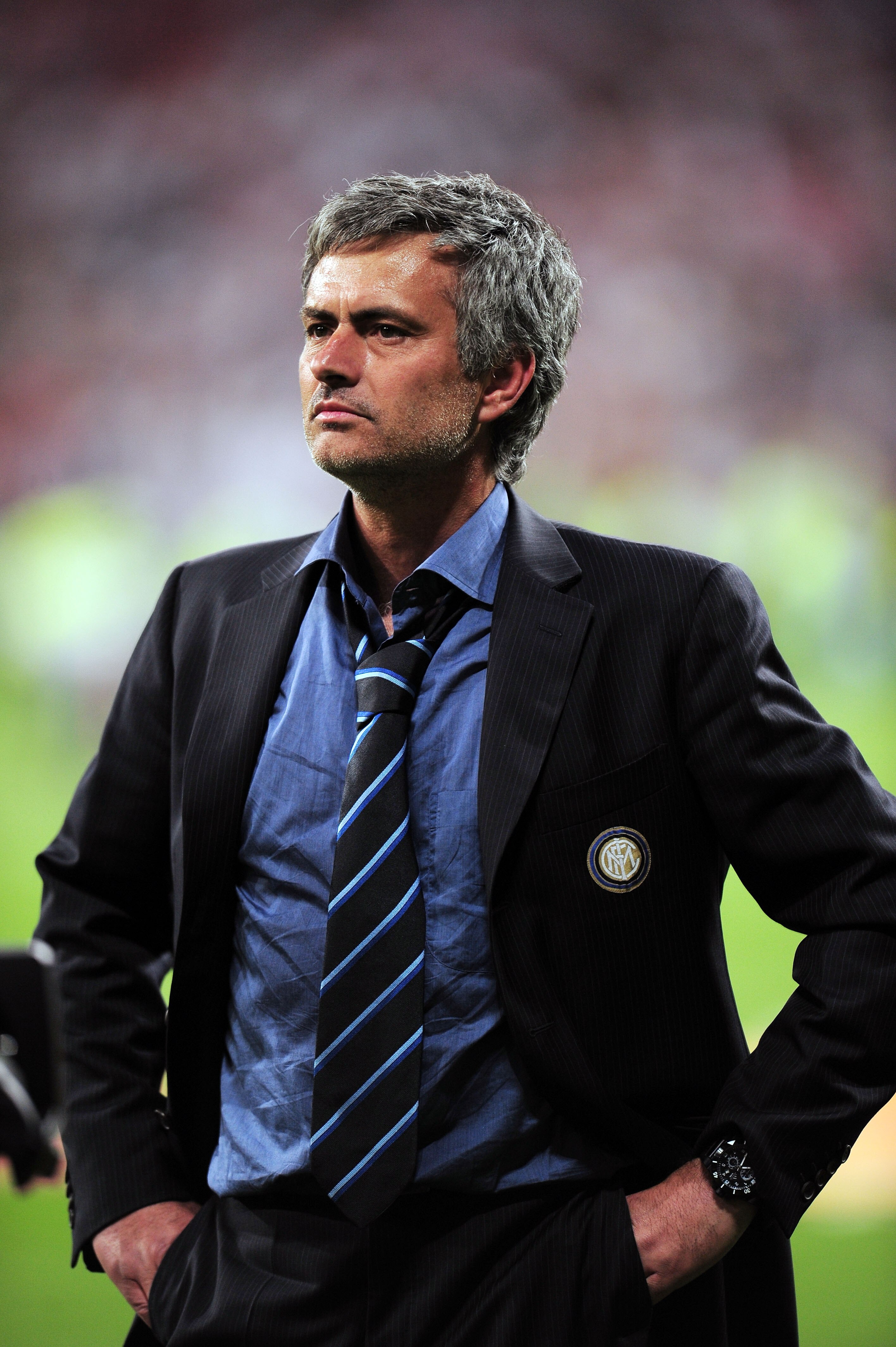 MADRID, SPAIN - MAY 22:  Head coach Jose Mourinho of Inter Milan reacts after their team's victory at the end of the UEFA Champions League Final match between FC Bayern Muenchen and Inter Milan at the Estadio Santiago Bernabeu on May 22, 2010 in Madrid, S