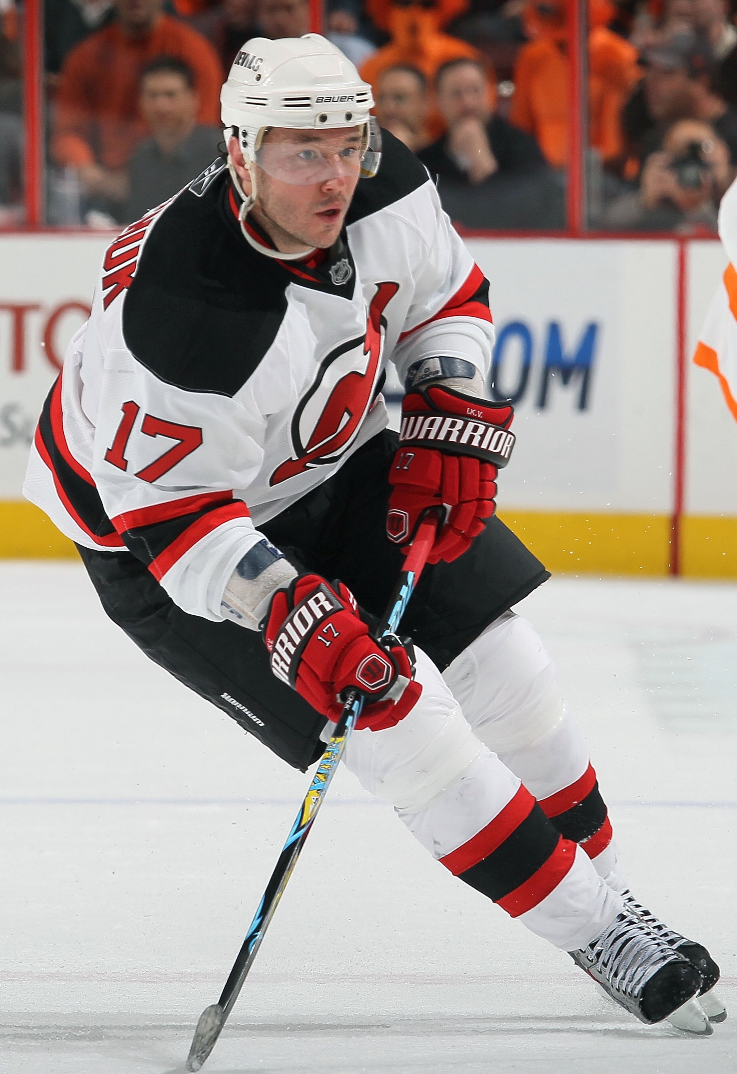 PHILADELPHIA - APRIL 20:  Ilya Kovalchuk #17 of the New Jersey Devils skates against the Philadelphia Flyers in Game Four of the Eastern Conference Quarterfinals during the 2010 NHL Stanley Cup Playoffs at the Wachovia Center on April 20, 2010 in Philadel