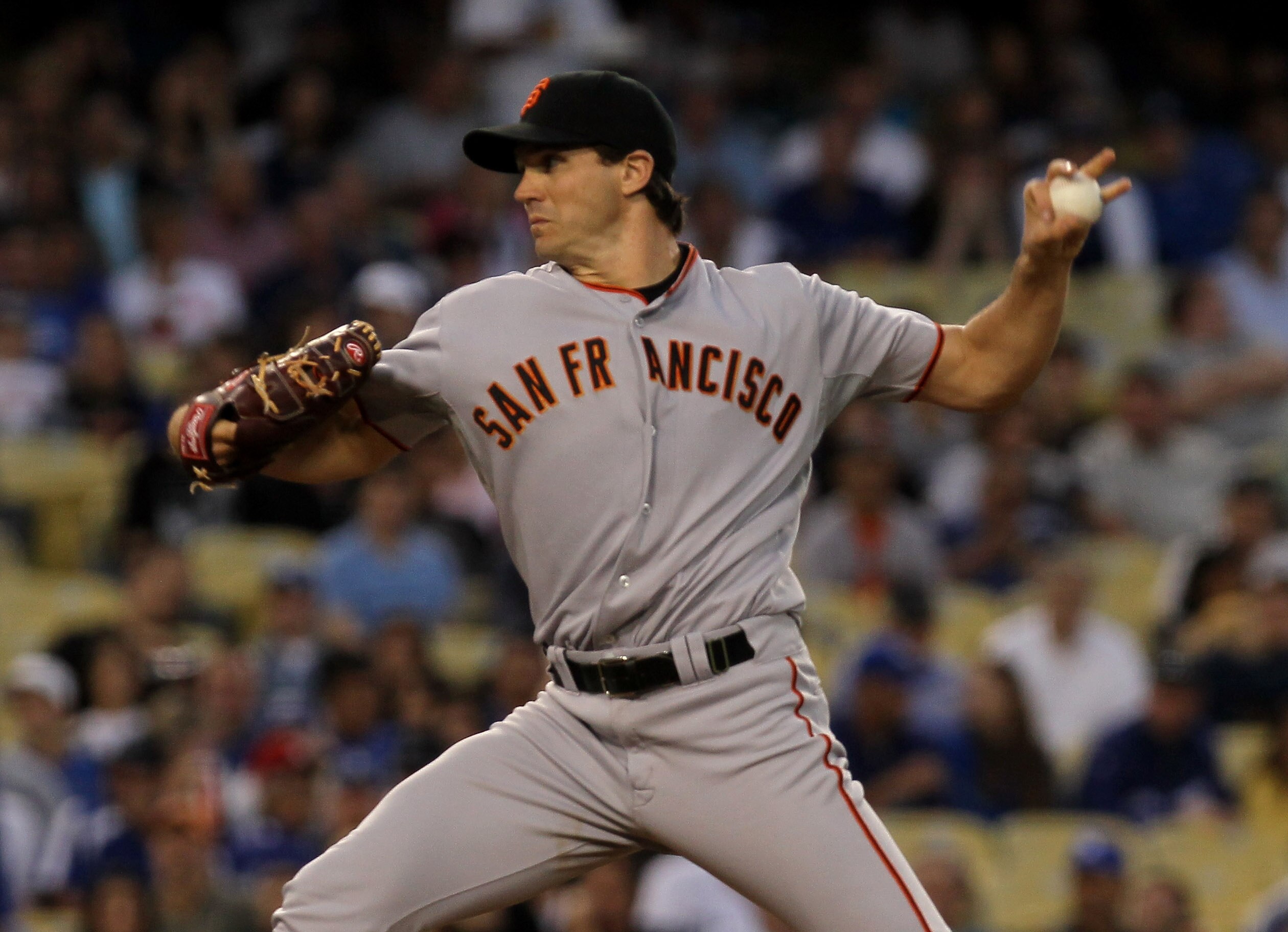 LOS ANGELES, CA - JULY 21:  Barry Zito #75 of the San Francisco Giants throws a pitch against the Los Angeles Dodgers on July 21, 2010 at Dodger Stadium in Los Angeles, California.  (Photo by Stephen Dunn/Getty Images)