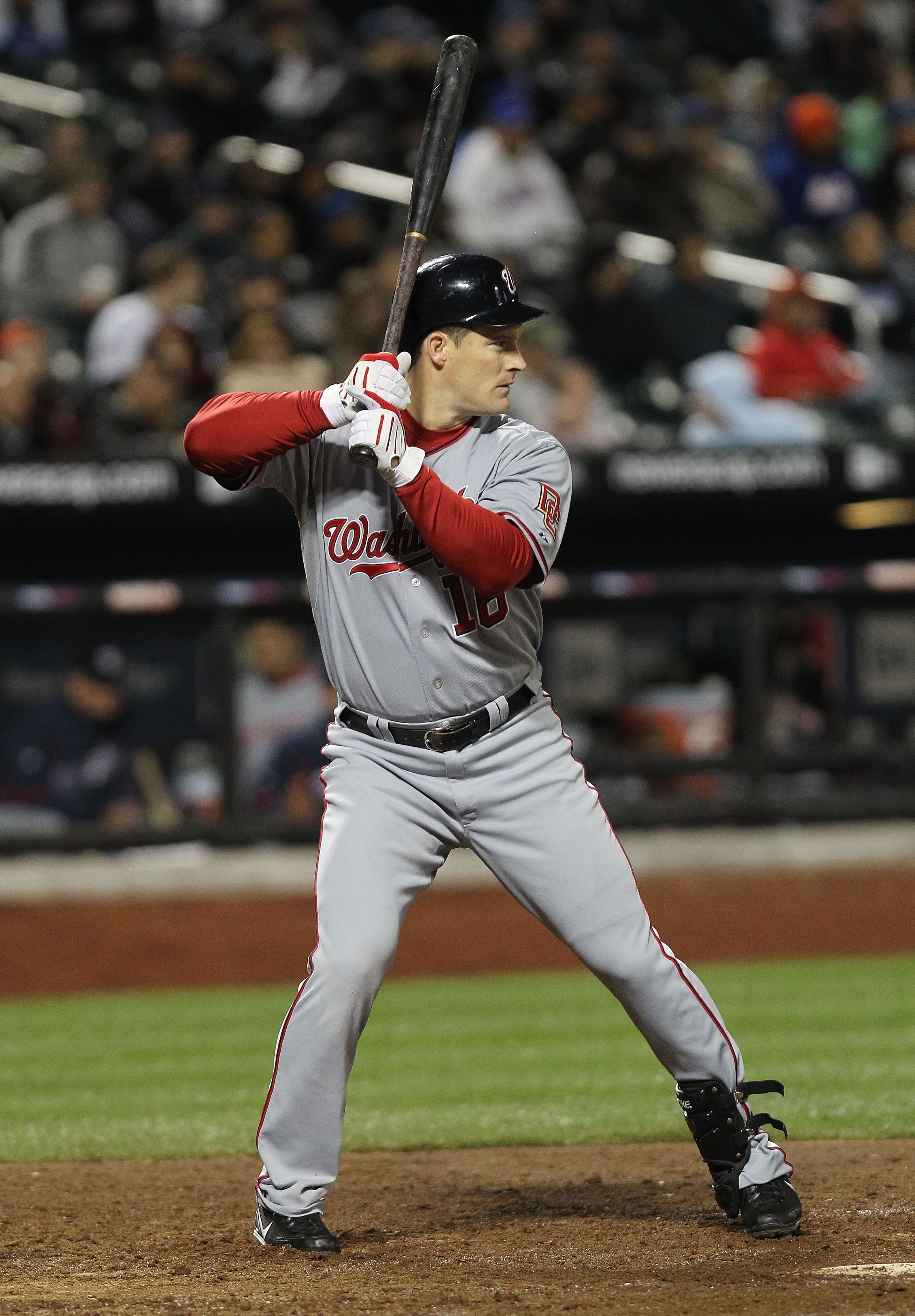 NEW YORK - MAY 11:  Josh Willingham #16 of the Washington Nationals at bat against the New York Mets at Citi Field on May 11, 2010 in the Flushing neighborhood of the Queens borough of New York City.  (Photo by Nick Laham/Getty Images)
