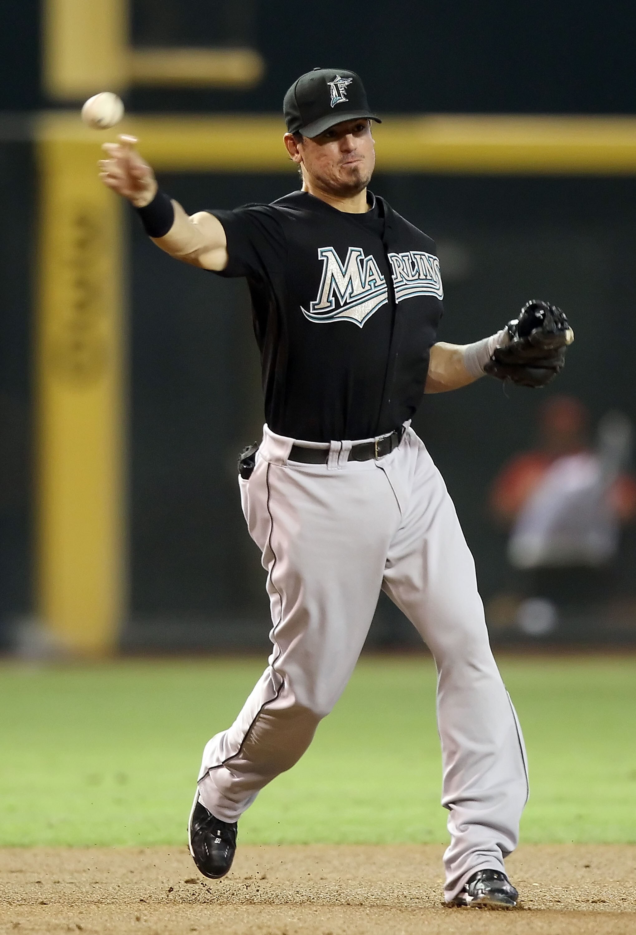 PHOENIX - JULY 08:  Infielder Jorge Cantu #3 of the Florida Marlins in action during the Major League Baseball game against the Arizona Diamondbacks at Chase Field on July 8, 2010 in Phoenix, Arizona. The Diamondbacks defeated the Marlins 10-4.  (Photo by