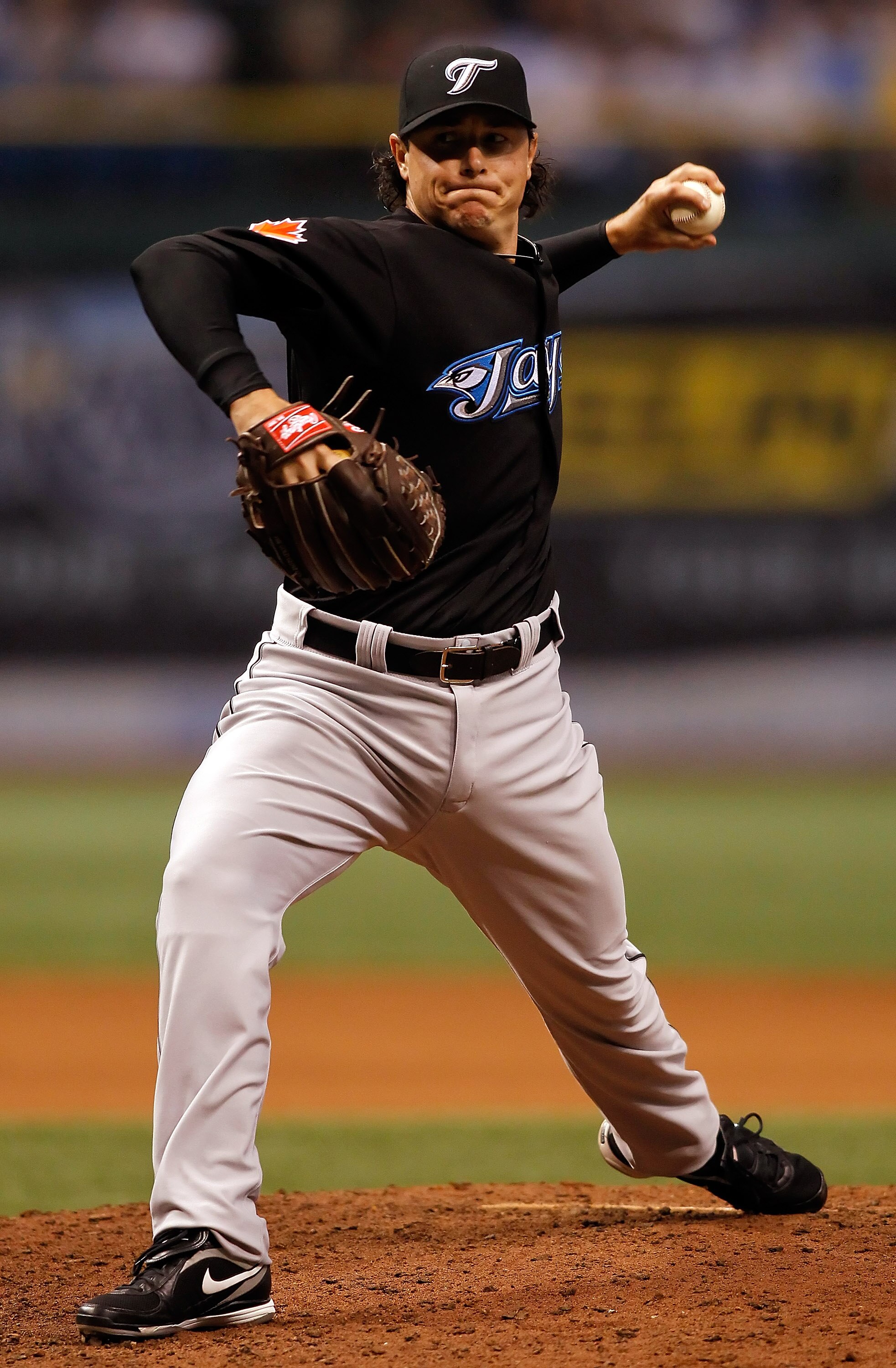 ST. PETERSBURG - APRIL 23:  Pitcher Scott Downs #37 of the Toronto Blue Jays pitches against the Tampa Bay Rays during the game at Tropicana Field on April 23, 2010 in St. Petersburg, Florida.  (Photo by J. Meric/Getty Images)