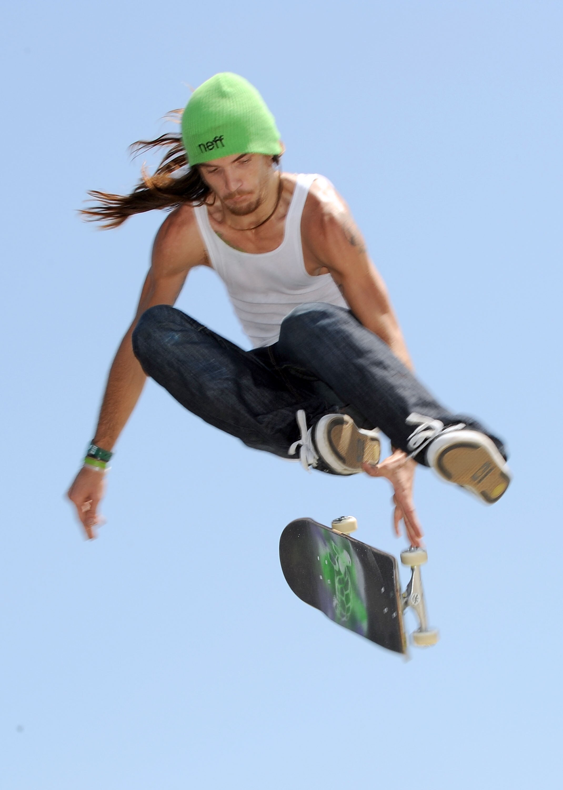 CARSON, CA - JULY 31:  Adam Dyet jump in the Skateboard Street Men's Elimination during X Games 15 at the Home Depot Center on July 31 2009 in Carson, California.  (Photo by Harry How/Getty Images)