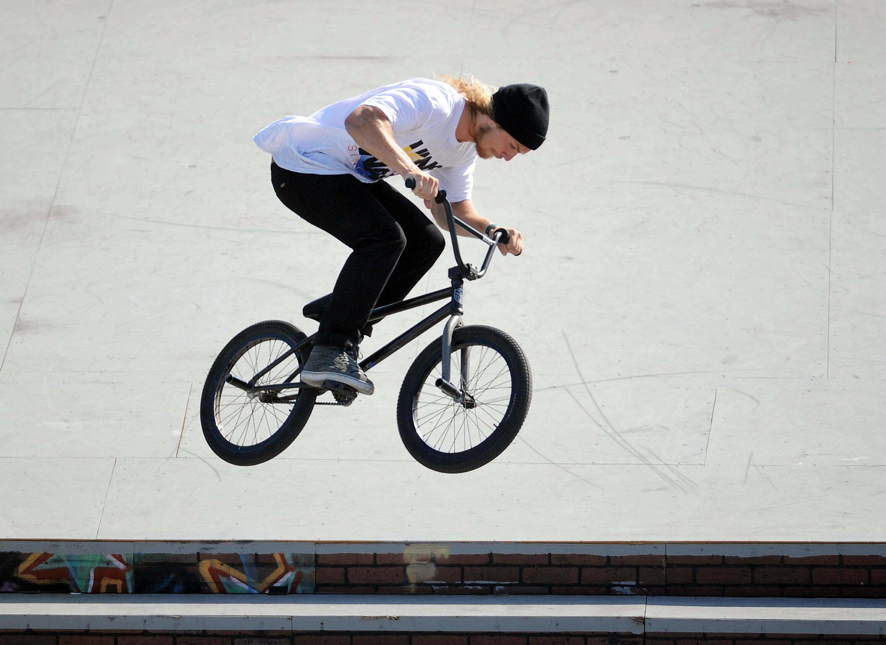 CARSON, CA - JULY 31:  Ty Morrow competes to a silver in the BMX Freestyle Street Final during X Games 15 at the Home Depot Center on July 31 2009 in Carson, California.  (Photo by Harry How/Getty Images)