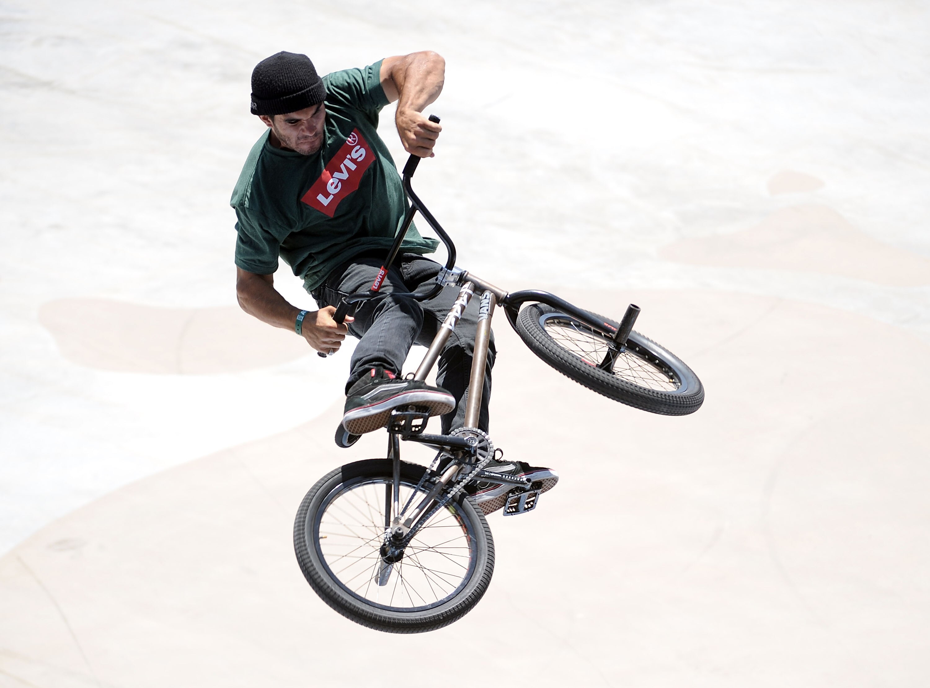 LOS ANGELES, CA - JULY 30:  Dakota Roche competes in the BMX Freestyle Street Elimination during X Games 16 at the Event Deck LA Live on July 30, 2010 in Los Angeles, California.  (Photo by Harry How/Getty Images)