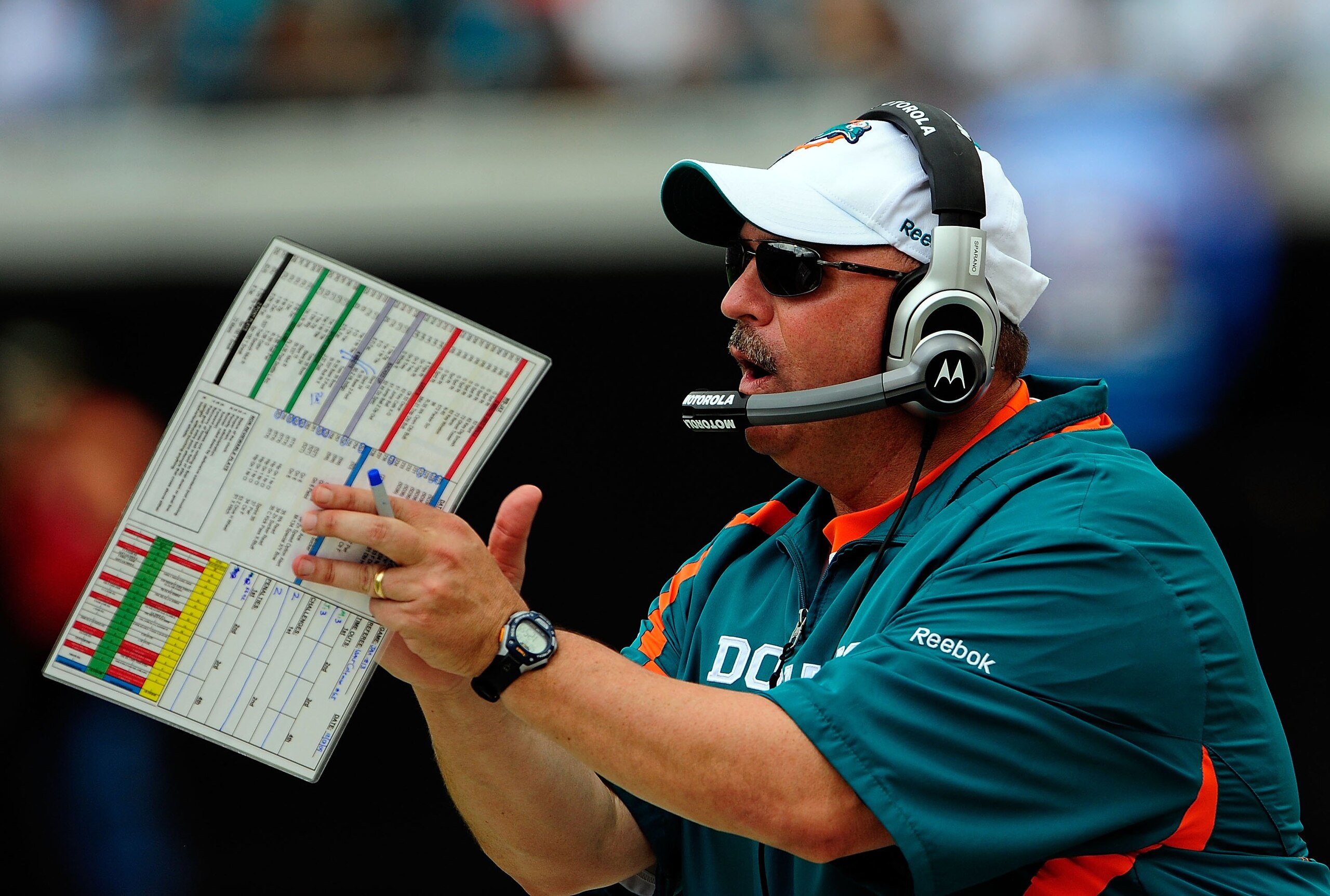 JACKSONVILLE, FL - DECEMBER 13:  Head coach Tony Sparano of the Miami Dolphins watches the play during the game against the Jacksonville Jaguars at Jacksonville Municipal Stadium on December 13, 2009 in Jacksonville, Florida.  (Photo by Sam Greenwood/Gett