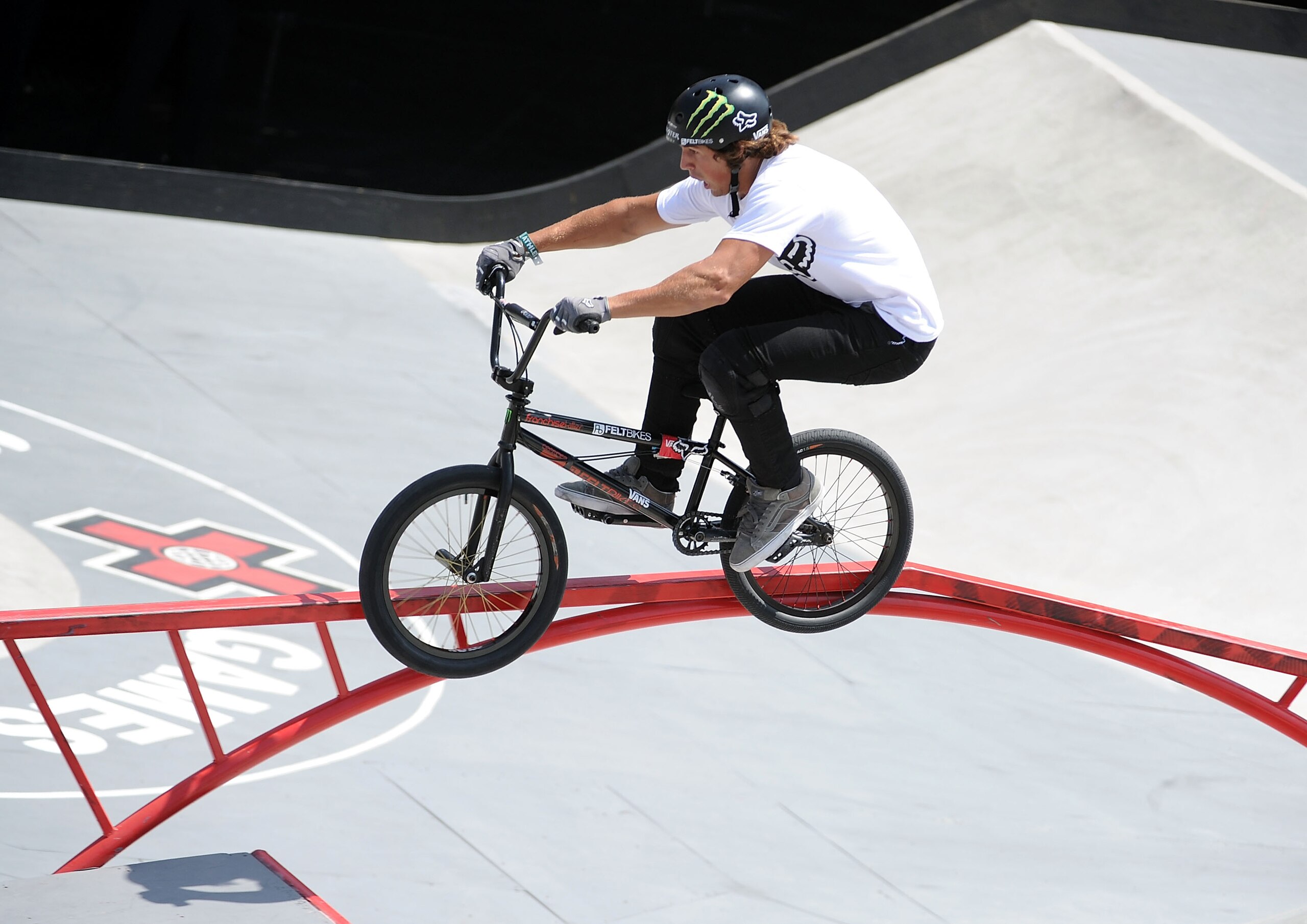 LOS ANGELES, CA - JULY 31:  Scotty Cranmer competes in the BMX Freestyle Park Final during X Games 16 at the Event Deck LA Live on July 31, 2010 in Los Angeles, California.  (Photo by Harry How/Getty Images)