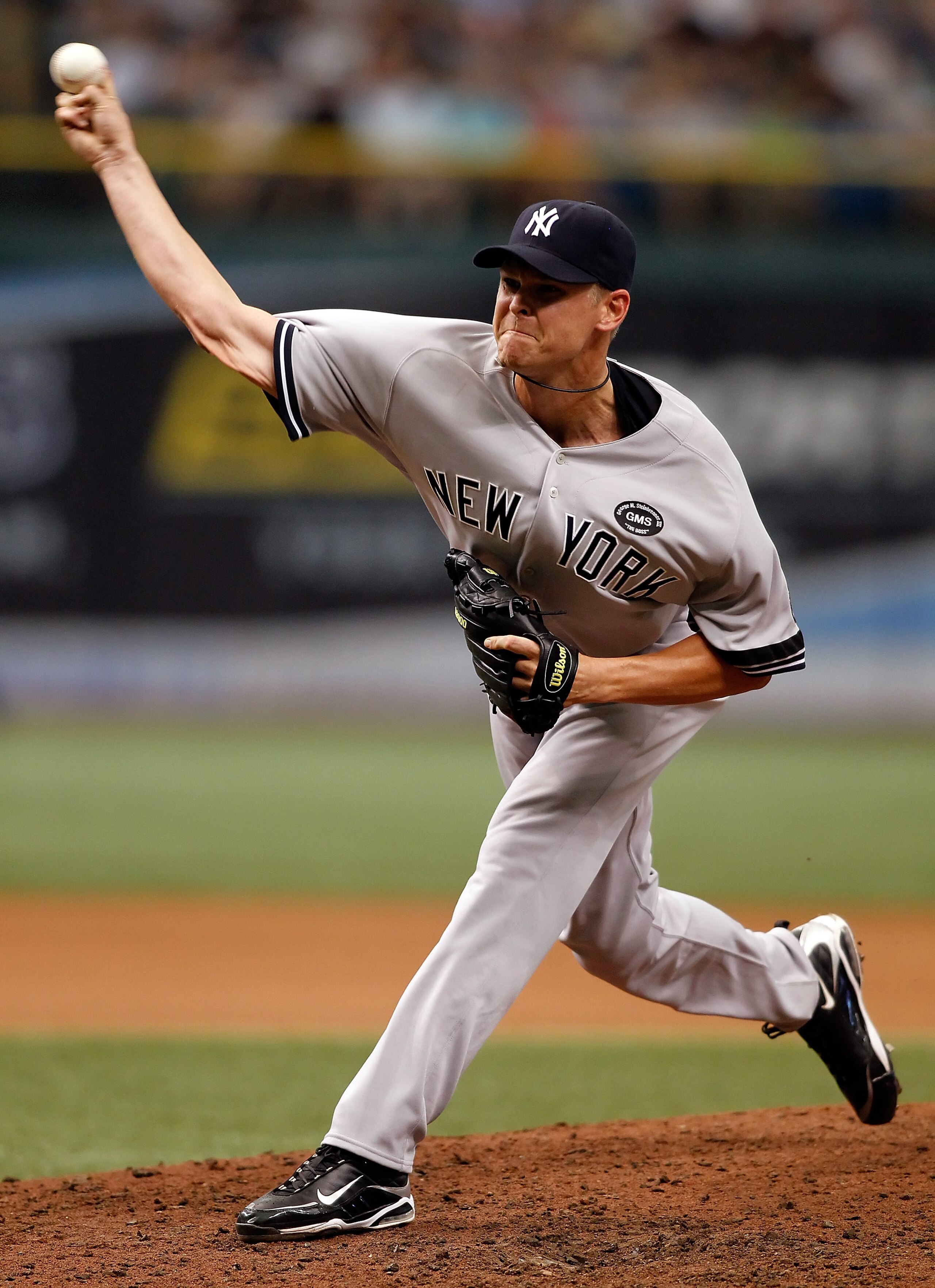 ST. PETERSBURG - AUGUST 01: Relief pitcher Kerry Wood #39 of the New York Yankees pitches against the Tampa Bay Rays during the game at Tropicana Field on August 1, 2010 in St. Petersburg, Florida. Tampa Bay beat the Yankees 3-0. (Photo by J. Meric/Gett ST. PETERSBURG - AUGUST 01: Relief pitcher Kerry Wood #39 of the New York Yankees pitches against the Tampa Bay Rays during the game at Tropicana Field on August 1, 2010 in St. Petersburg, Florida. Tampa Bay beat the Yankees 3-0. (Photo by J. Meric/Gett