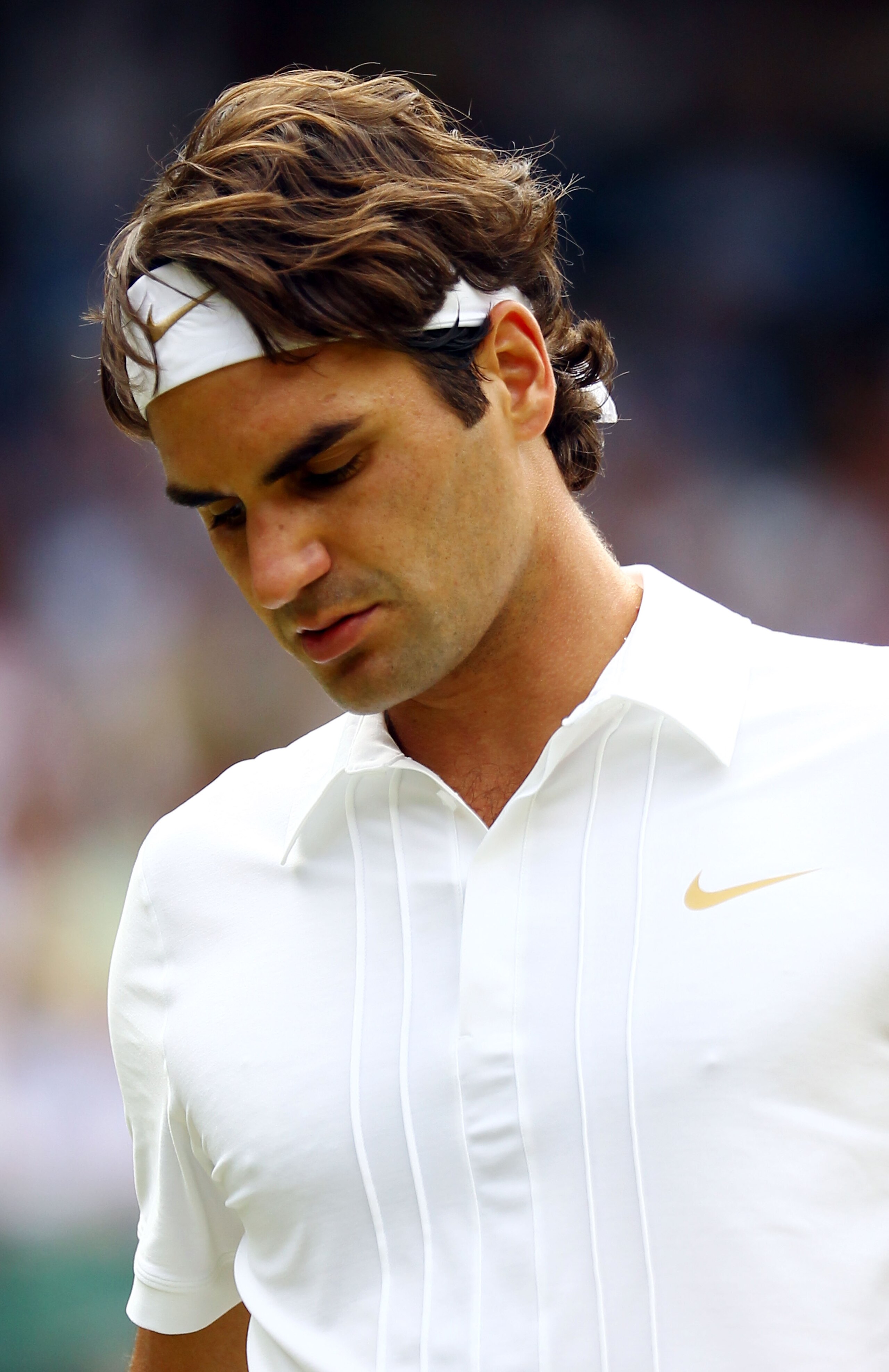 LONDON, ENGLAND - JUNE 30:  Roger Federer of Switzerland during his Quarter Final match against Tomas Berdych of Czech Republic on Day Nine of the Wimbledon Lawn Tennis Championships at the All England Lawn Tennis and Croquet Club on June 30, 2010 in Lond