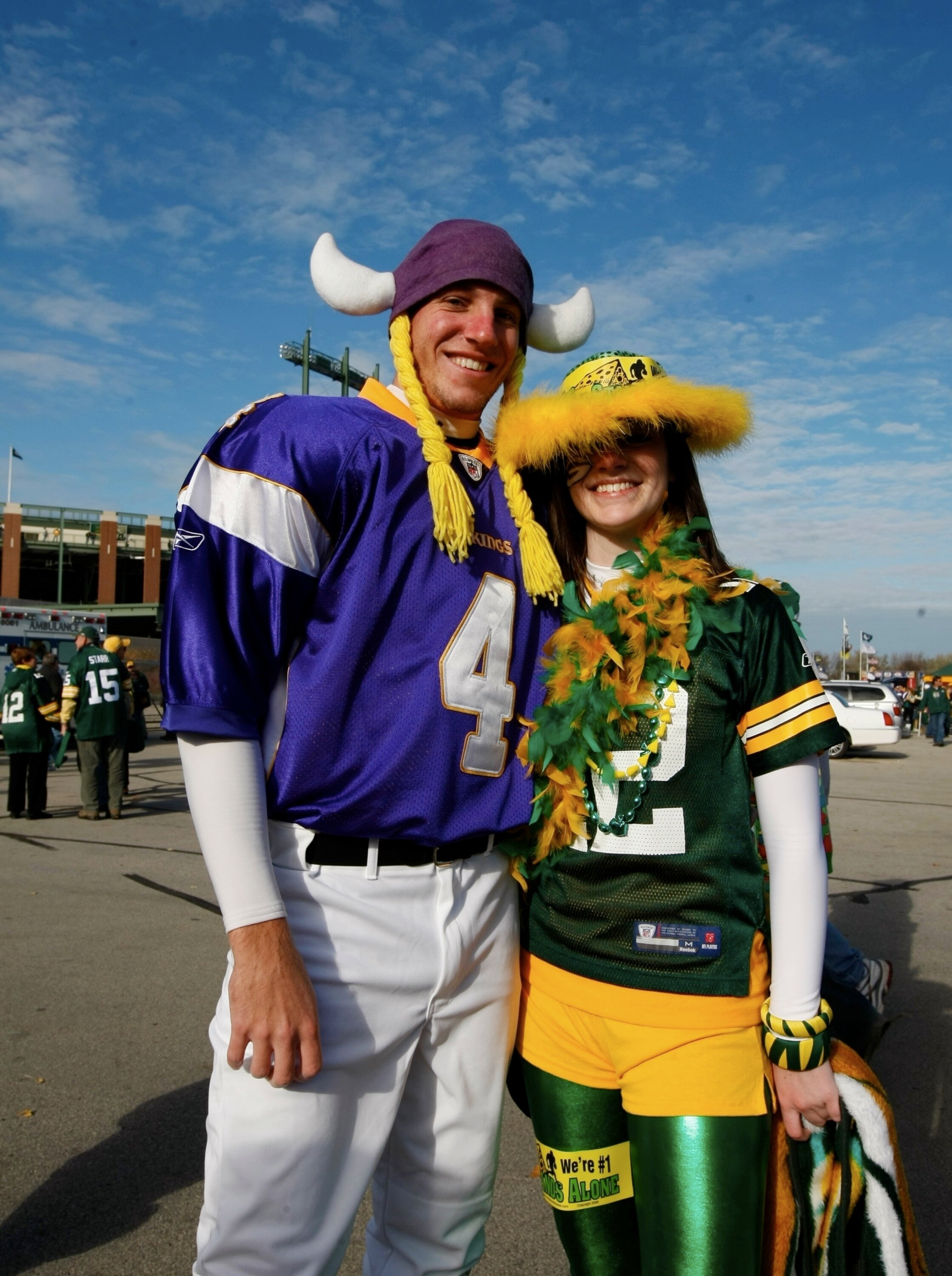 GREEN BAY, WI - NOVEMBER 01:  Fans gather outside Lambeau Field before the start of the game between the Green Bay Packers and the Minnesota Vikings on November 1, 2009 in Green Bay, Wisconsin. (Photo by Scott Boehm/Getty Images)