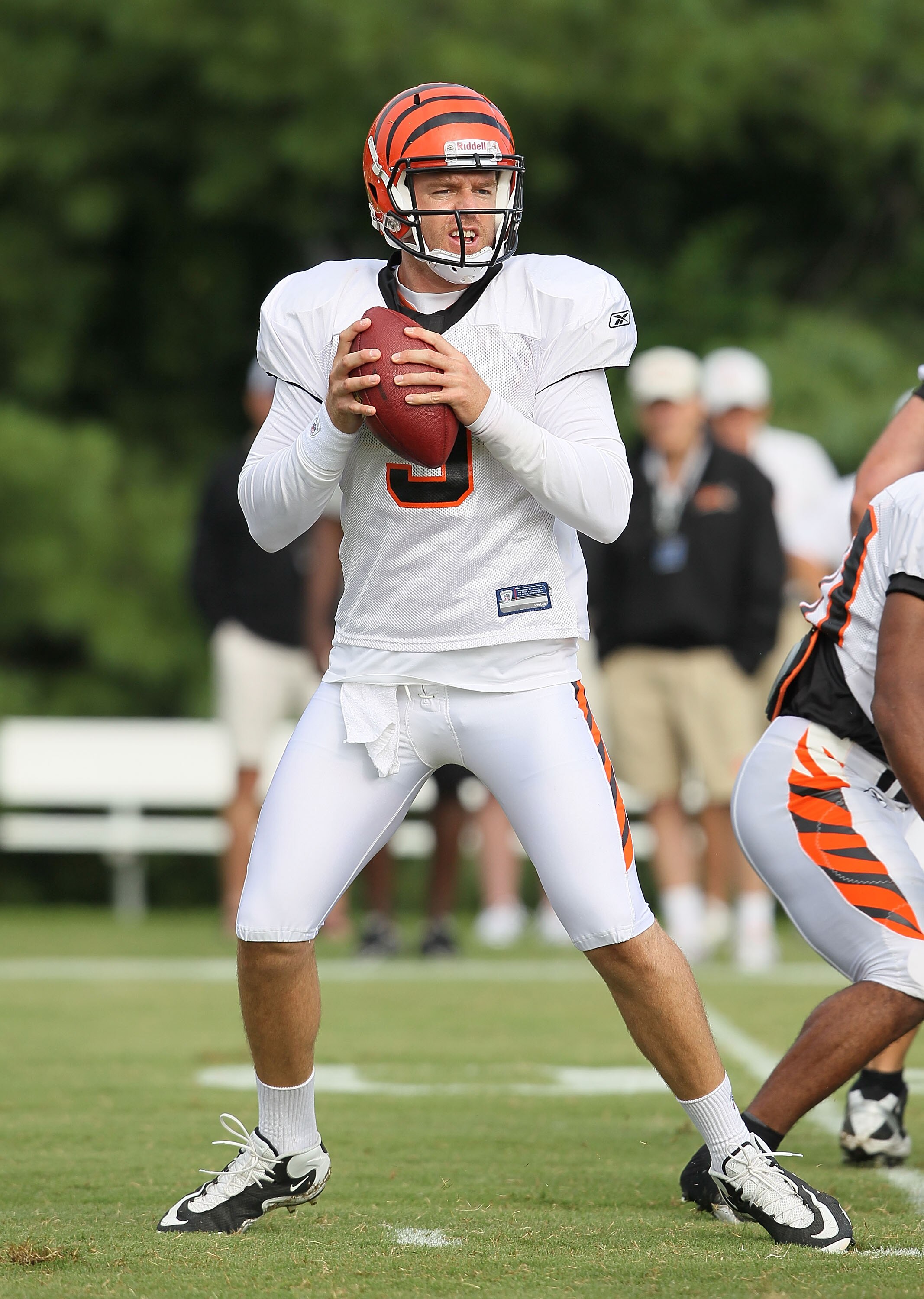 GEORGETOWN, KY - JULY 31:  Carson Palmer #9 of the Cincinnati Bengals is pictured during the Bengals training camp at Georgetown College on July 31, 2010 in Georgetown, Kentucky.  (Photo by Andy Lyons/Getty Images)