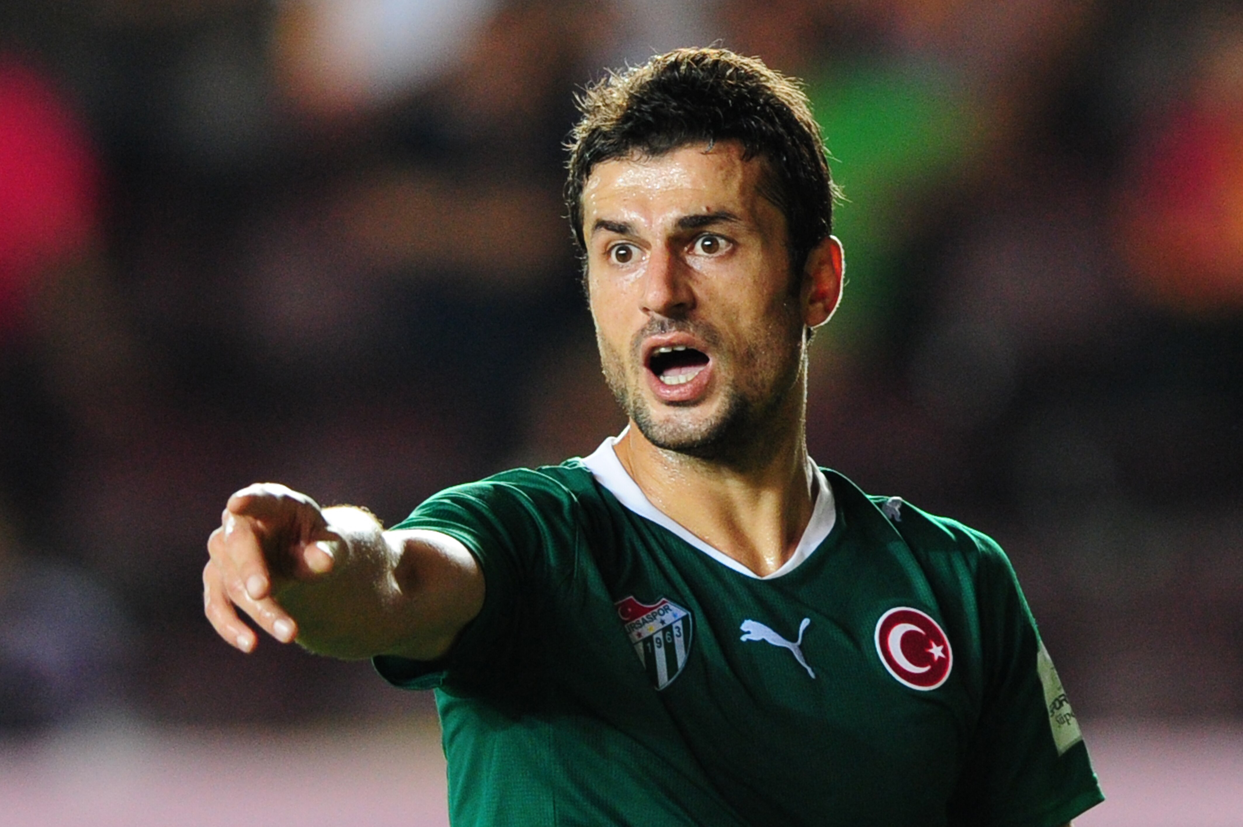 ISTANBUL, TURKEY - AUGUST 22:  Ali Tandogan of Bursa Spor in action during their Turkish Spor toto Super league match against Galatasaray at Ali Sami Yen Stadium on August 22, 2010 in Istanbul, Turkey.  (Photo by Mustafa Ozer/EuroFootball/Getty Images)