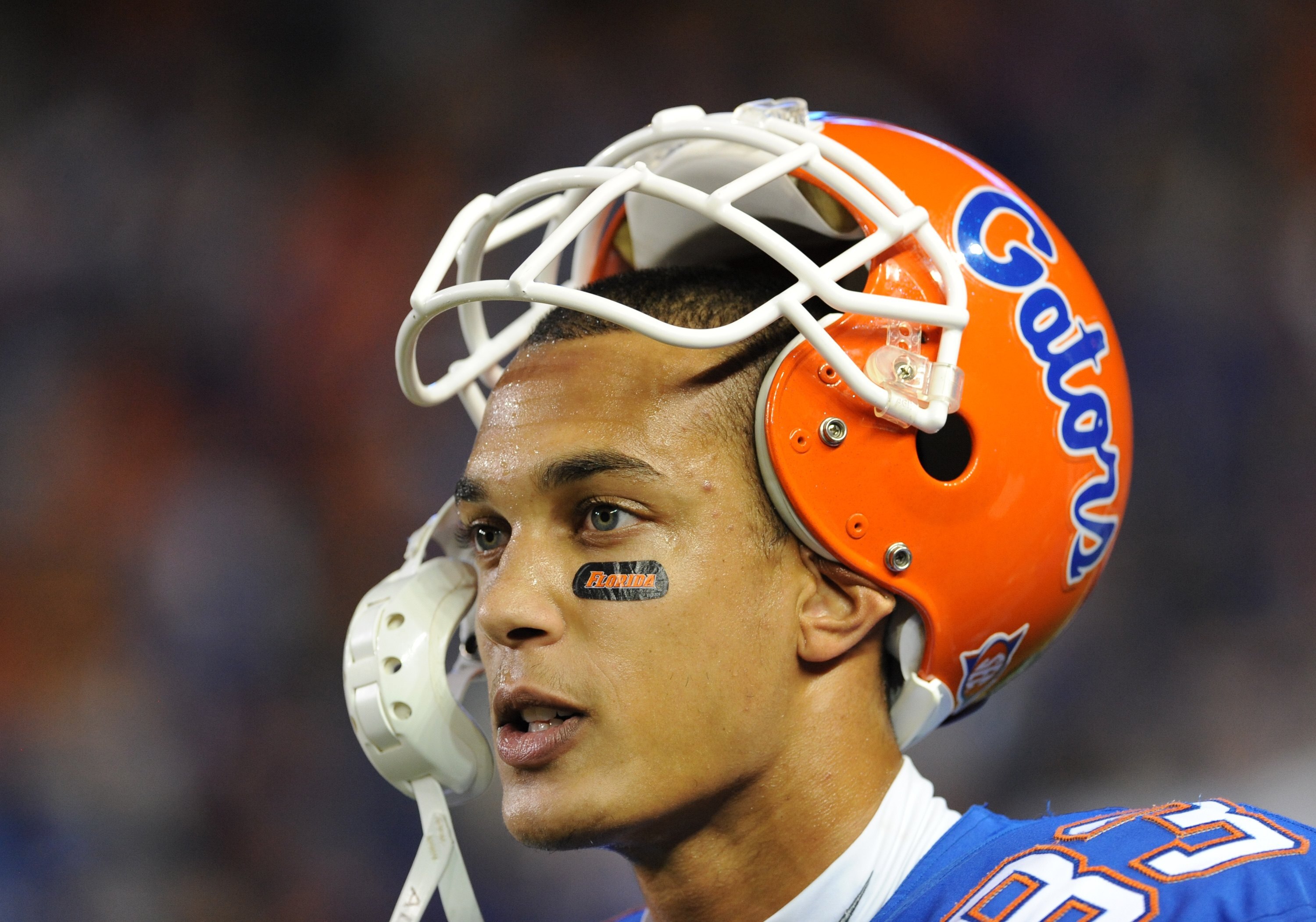 GAINESVILLE, FL - NOVEMBER 7: Wide receiver David Nelson #83 of the Florida Gators watches play against the Vanderbilt Commodores  on November 7, 2009 at Ben Hill Griffin Stadium in Gainesville, Florida.  (Photo by Al Messerschmidt/Getty Images)