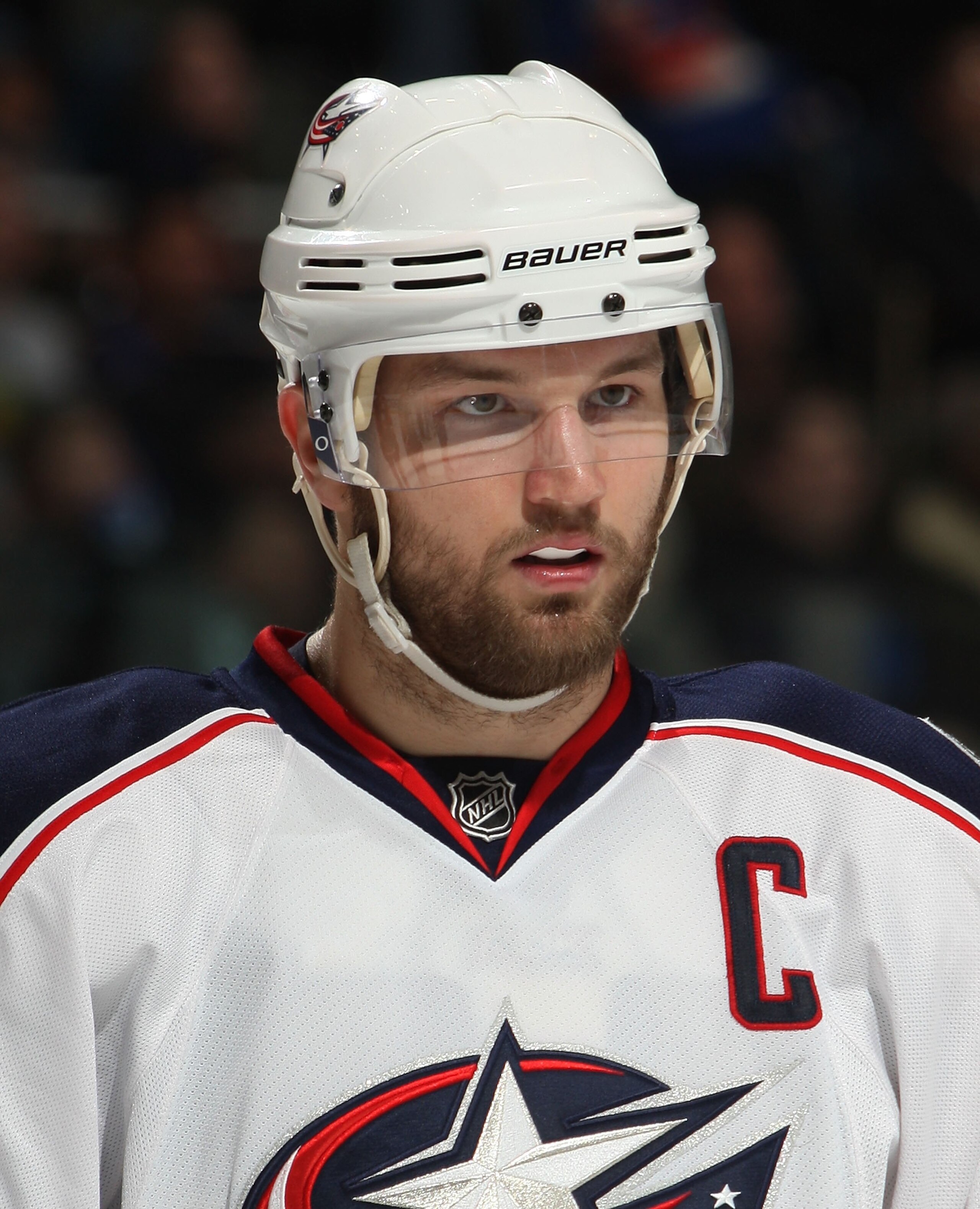 UNIONDALE, NY - DECEMBER 29:  Rick Nash #61 of the Columbus Blue Jackets skates against the New York Islanders at the Nassau Coliseum on December 29, 2009 in Uniondale, New York.  (Photo by Bruce Bennett/Getty Images)