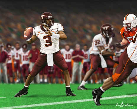 BLACKSBURG, VA - OCTOBER 29:  Quarterback Tyrod Taylor #5 of the Virginia Tech University Hokies runs with the ball against the North Carolina Tar Heels during the fourth quarter of the game at Lane Stadium on October 29, 2009 in Blacksburg, Virginia.  (P