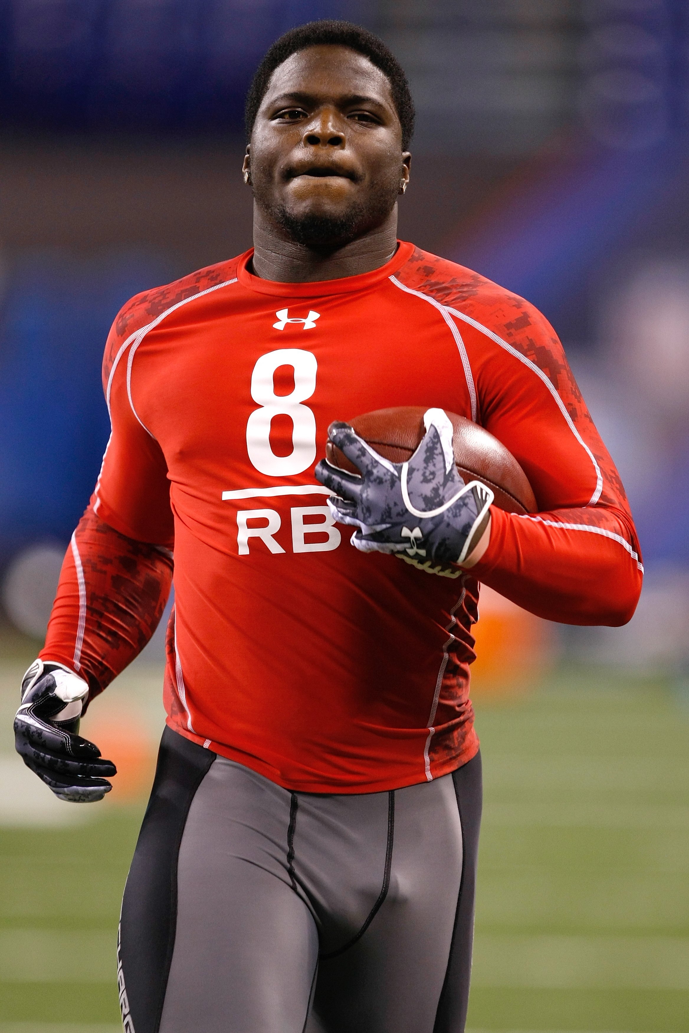 INDIANAPOLIS, IN - FEBRUARY 28: Running back Anthony Dixon of Mississippi runs during the NFL Scouting Combine presented by Under Armour at Lucas Oil Stadium on February 28, 2010 in Indianapolis, Indiana. (Photo by Scott Boehm/Getty Images)