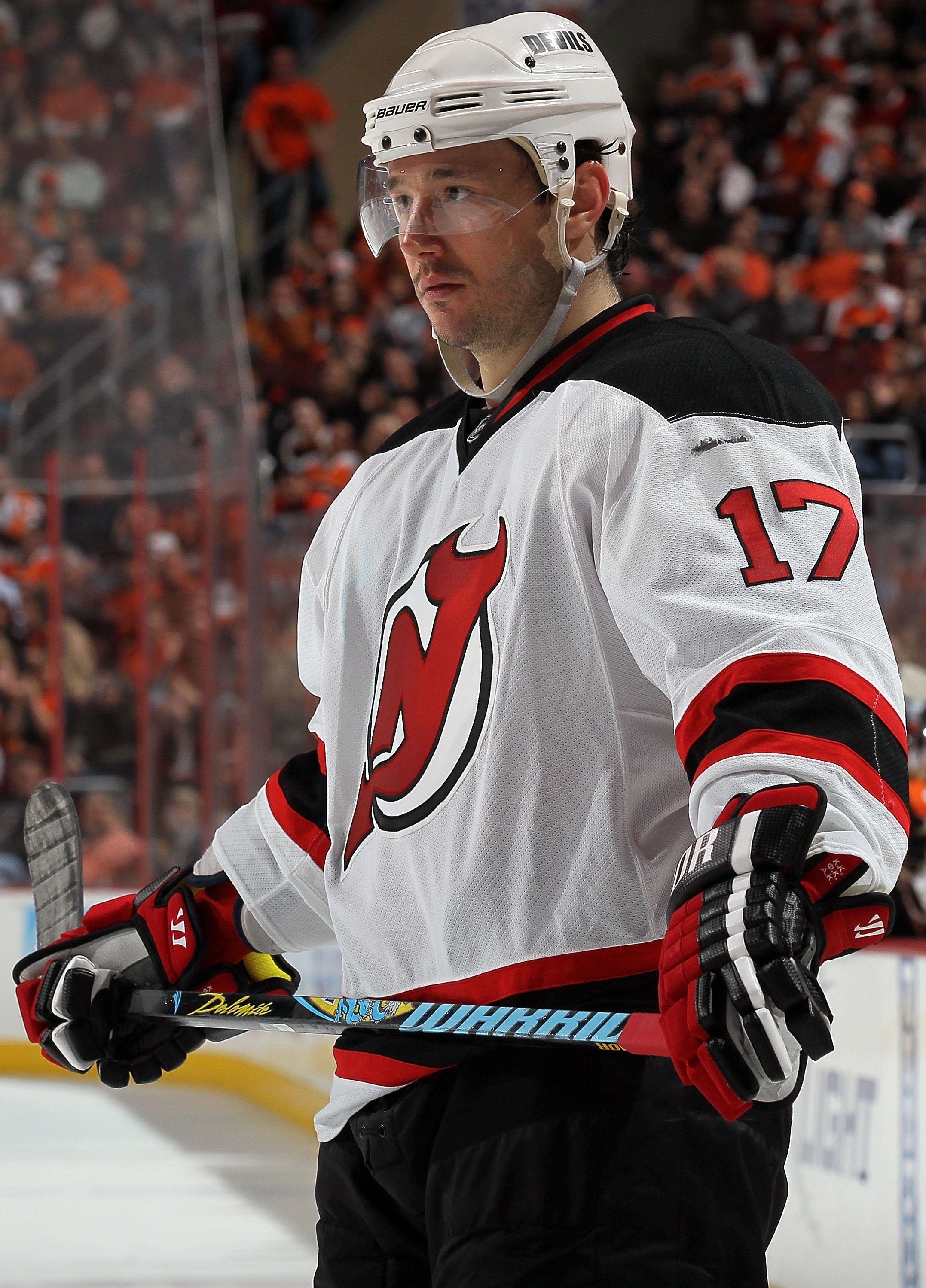 PHILADELPHIA - APRIL 20:  Ilya Kovalchuk #17 of the New Jersey Devils skates against the Philadelphia Flyers in Game Four of the Eastern Conference Quarterfinals during the 2010 NHL Stanley Cup Playoffs at the Wachovia Center on April 20, 2010 in Philadel