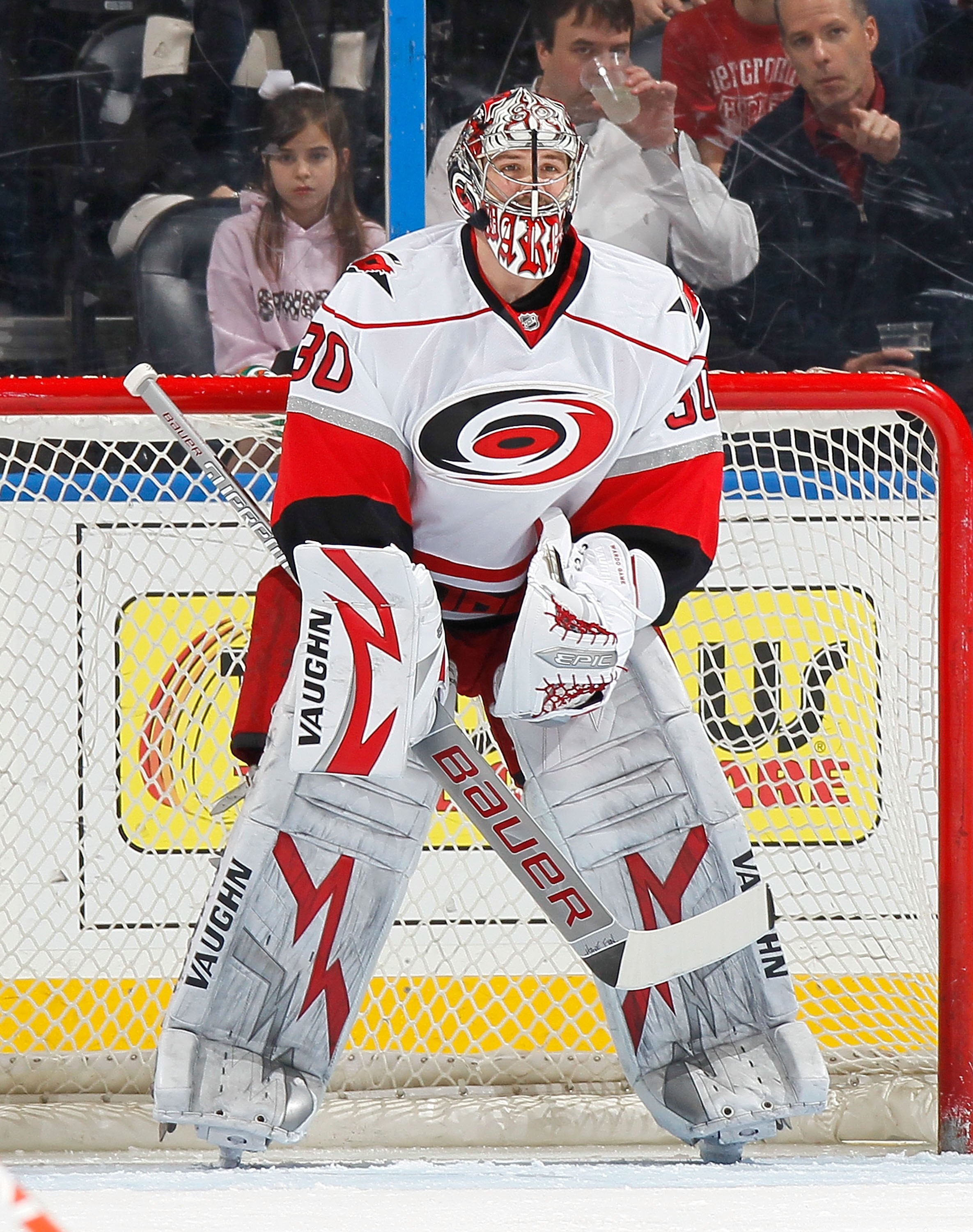ATLANTA - MARCH 29:  Goaltender Cam Ward #30 of the Carolina Hurricanes against the Atlanta Thrashers at Philips Arena on March 29, 2010 in Atlanta, Georgia.  (Photo by Kevin C. Cox/Getty Images)