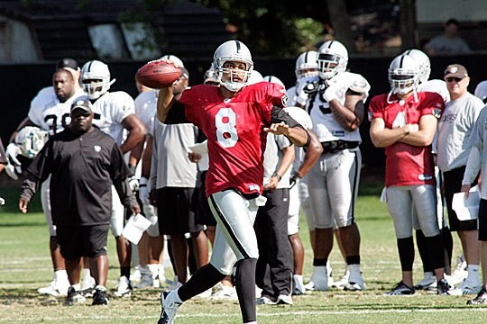 Jason Campbell, throwing on the run.