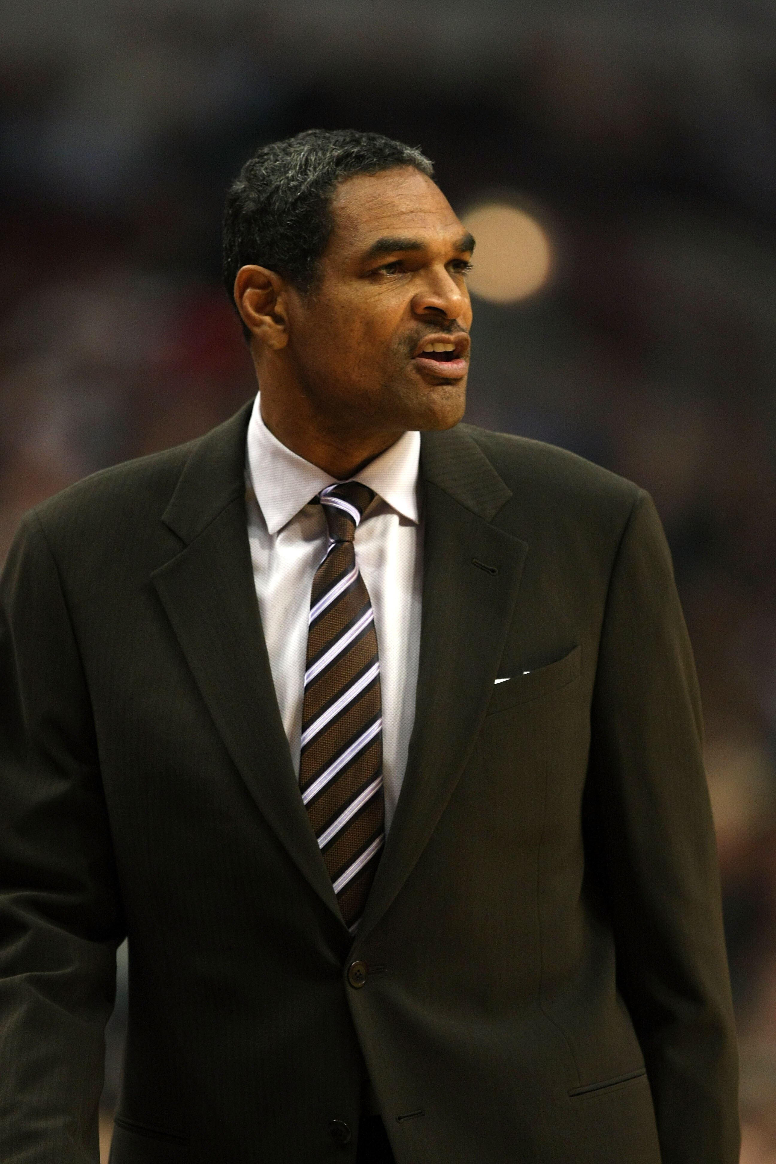 CHICAGO - DECEMBER 02:  Head coach Maurice Cheeks of  the Philadelphia 76ers coaches against the Chicago Bulls at the United Center on December 2, 2008 in Chicago, Illinois.  NOTE TO USER: User expressly acknowledges and agrees that, by downloading and/or