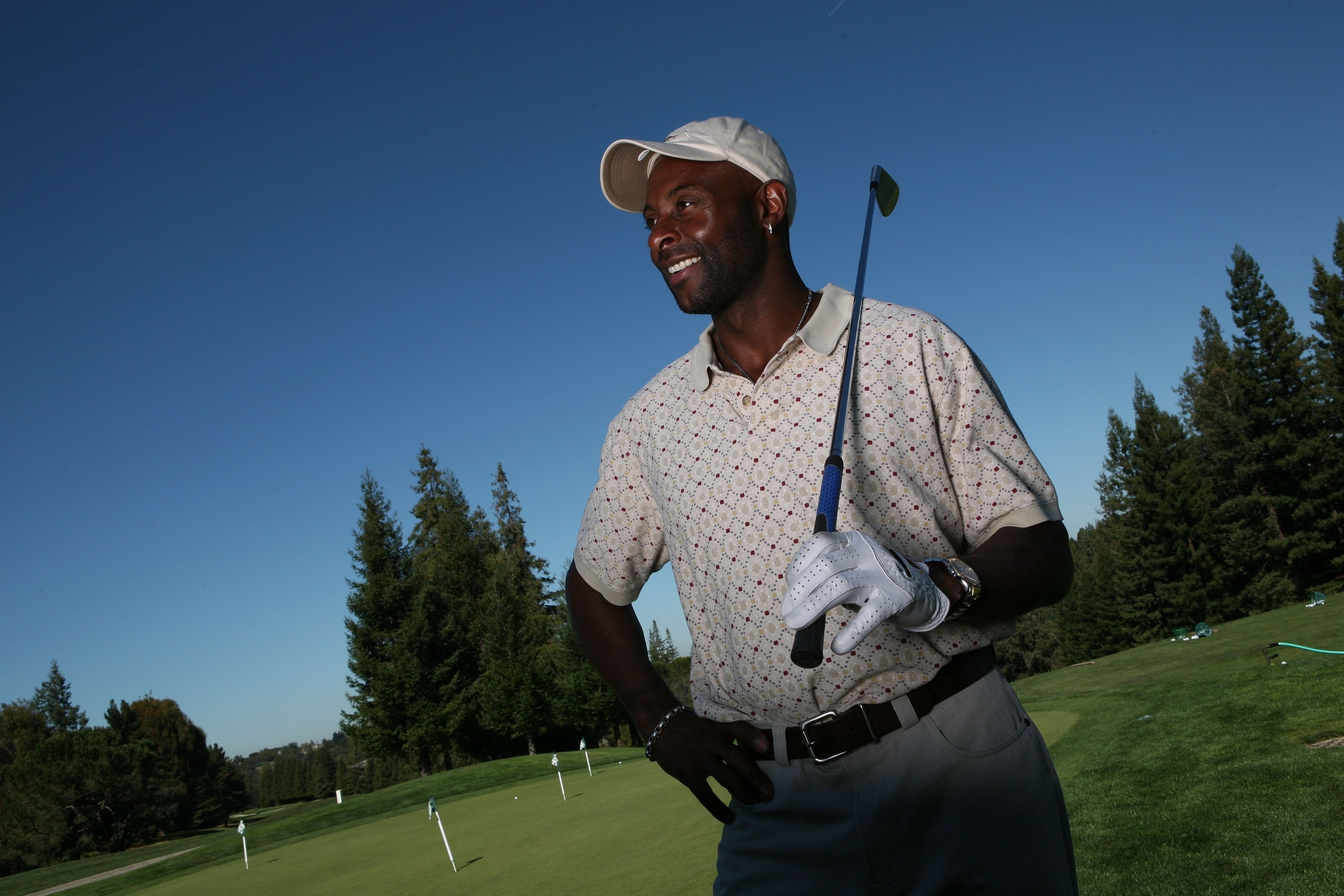 MENLO PARK, CA - OCTOBER 08:  Former NFL player Jerry Rice poses for a portrait at Sharon Heights Golf Club on September 8, 2007 in Menlo Park, California.  (Photo by Jed Jacobsohn/Getty Images)