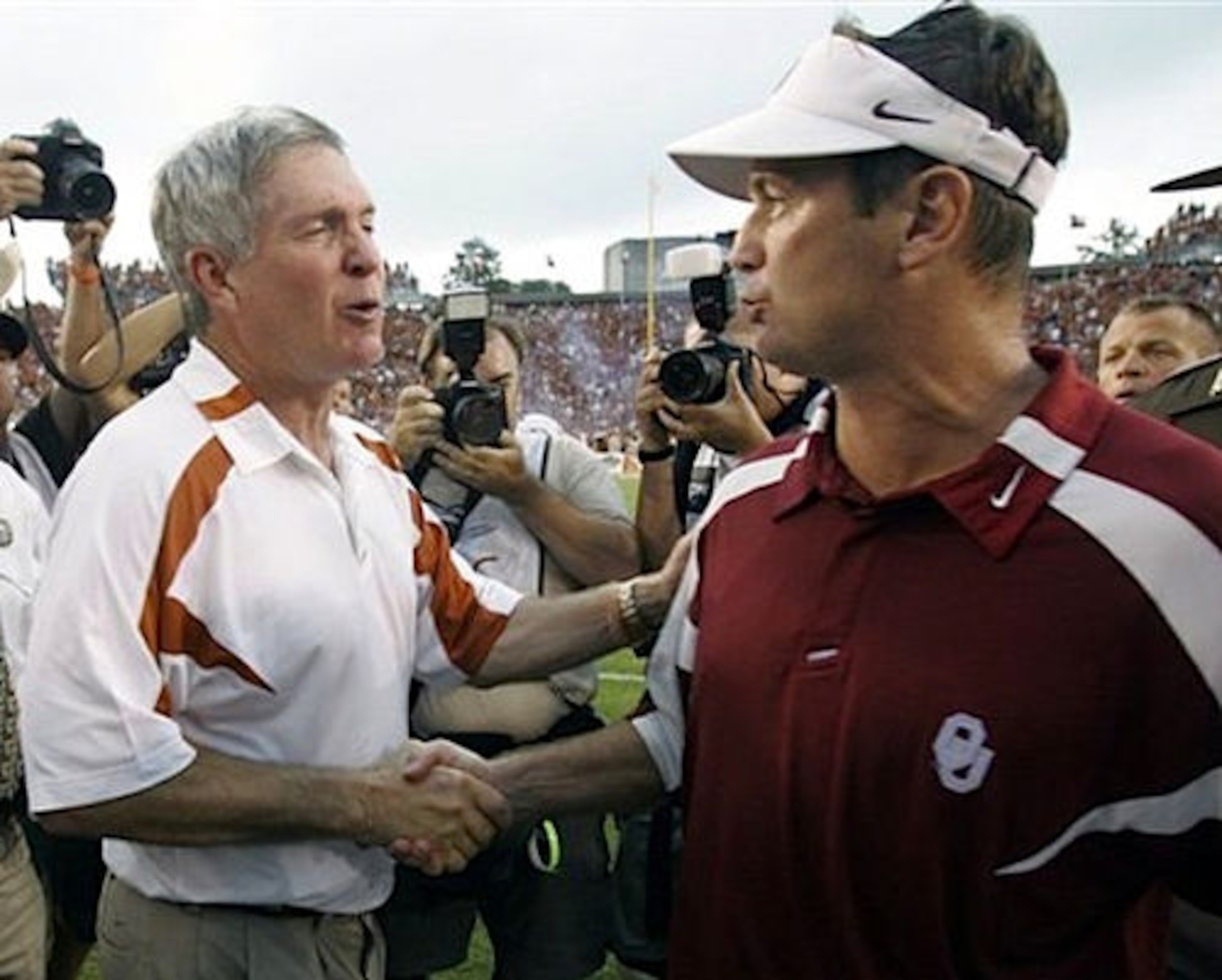 Bob Stoops hopes to match Texas' talent on the offensive line courtesy of Kouandjio.