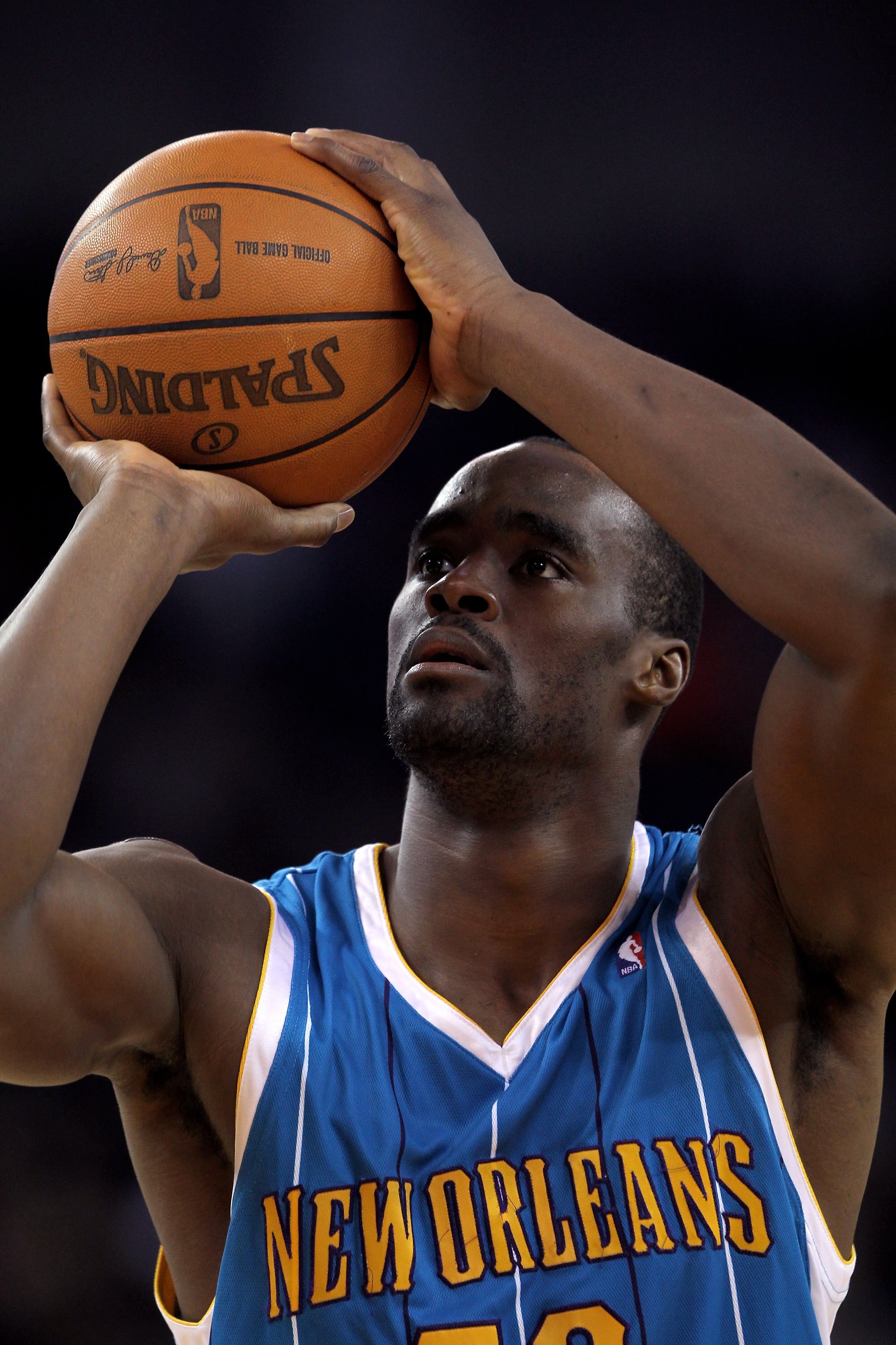 OAKLAND, CA - JANUARY 27:  Emeka Okafor #50 of the New Orleans Hornets in action during their game against the Golden State Warriors at Oracle Arena on January 27, 2010 in Oakland, California.  NOTE TO USER: User expressly acknowledges and agrees that, by